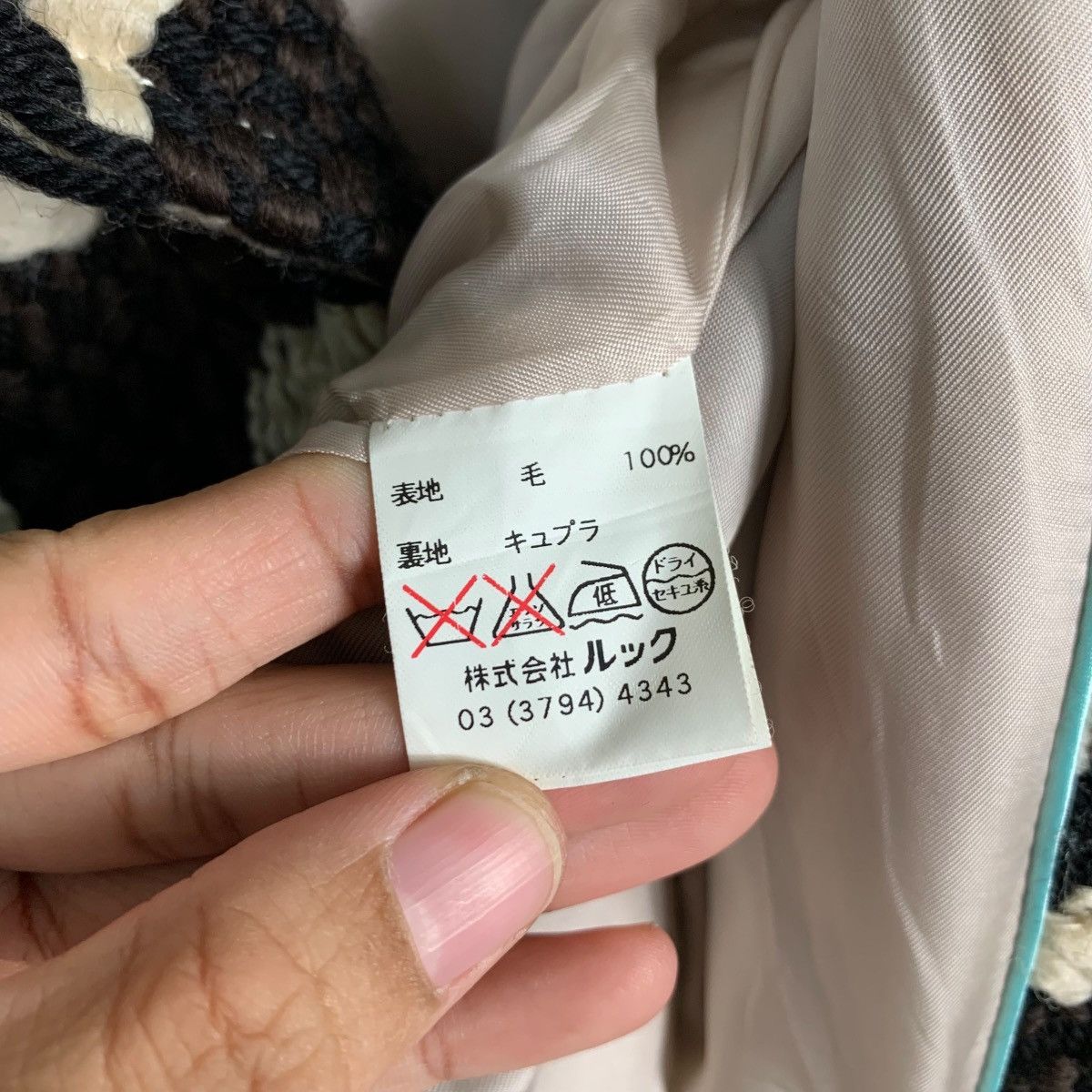 Japanese Brand SCAPA Big Houndstooth Pattern Wool Coat Jacket #2111-C92 Size M / US 6-8 / IT 42-44 - 16 Thumbnail