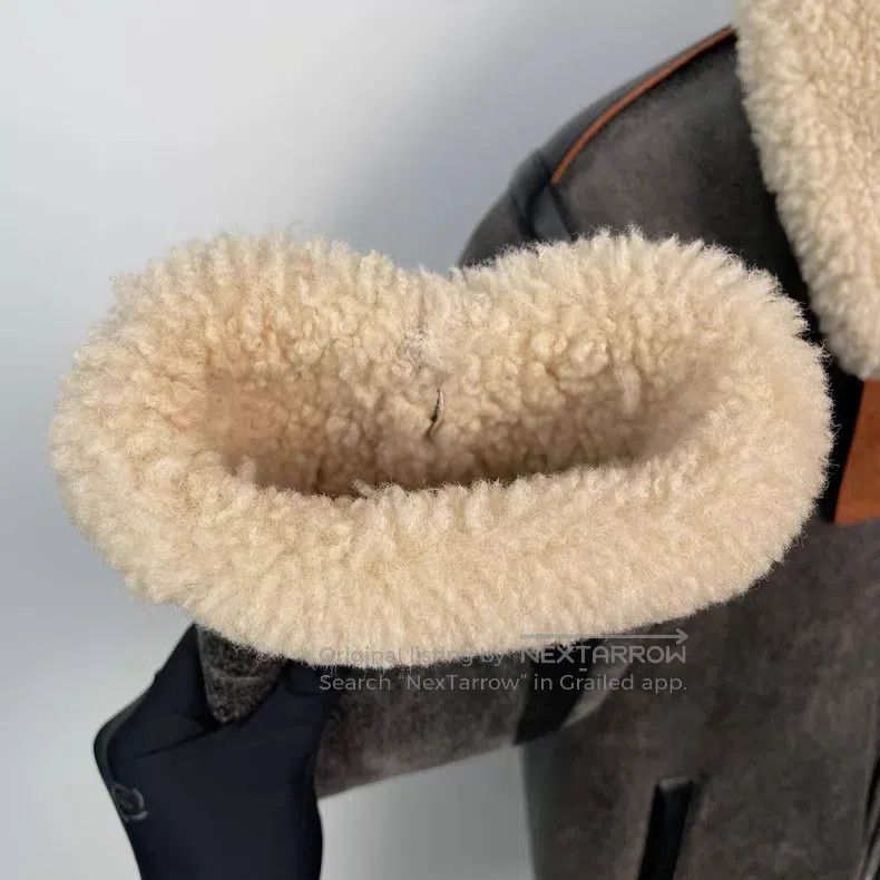 Acne Studios Acne Studios Grey Leather and Fur Collar Flight Jacket Size M / US 6-8 / IT 42-44 - 4 Thumbnail