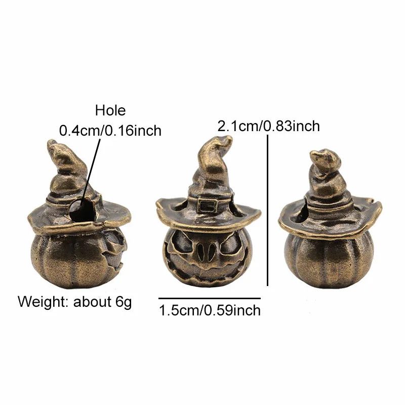 Handmade 2Pcs Pumpkin Wizard Knife Beads Paracord Bead Zipper Charms Size ONE SIZE - 3 Thumbnail