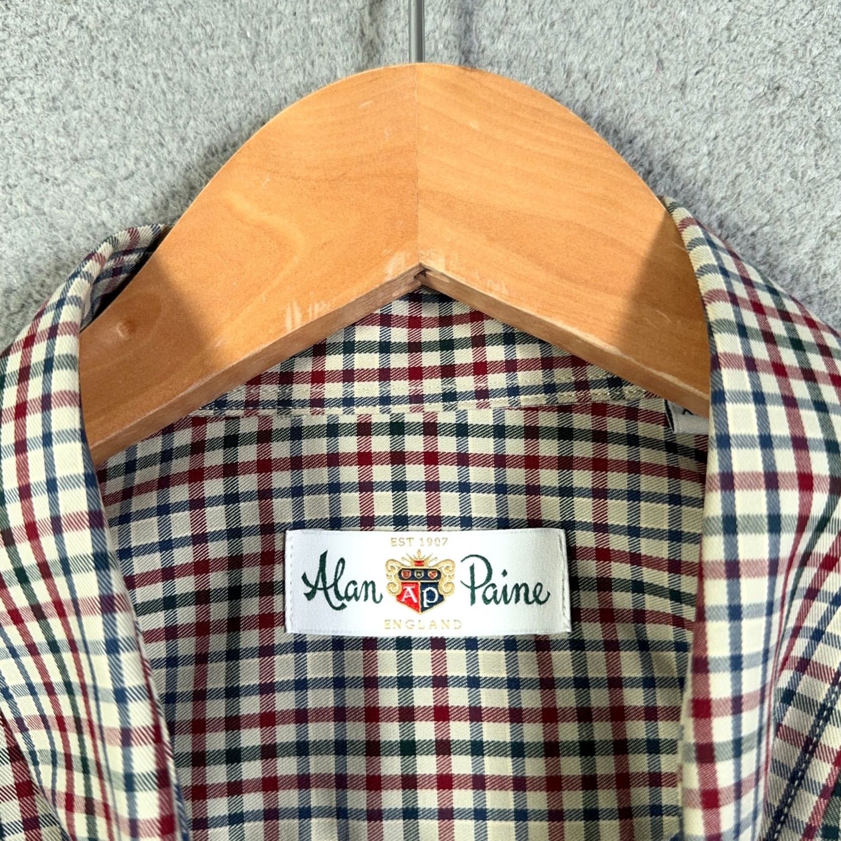 Vintage Alan Paine Shirt Mens 2XL Plaid Check Long Sleeve Cotton Button-Up Shirt Mens Size US XXL / EU 58 / 5 - 4 Thumbnail