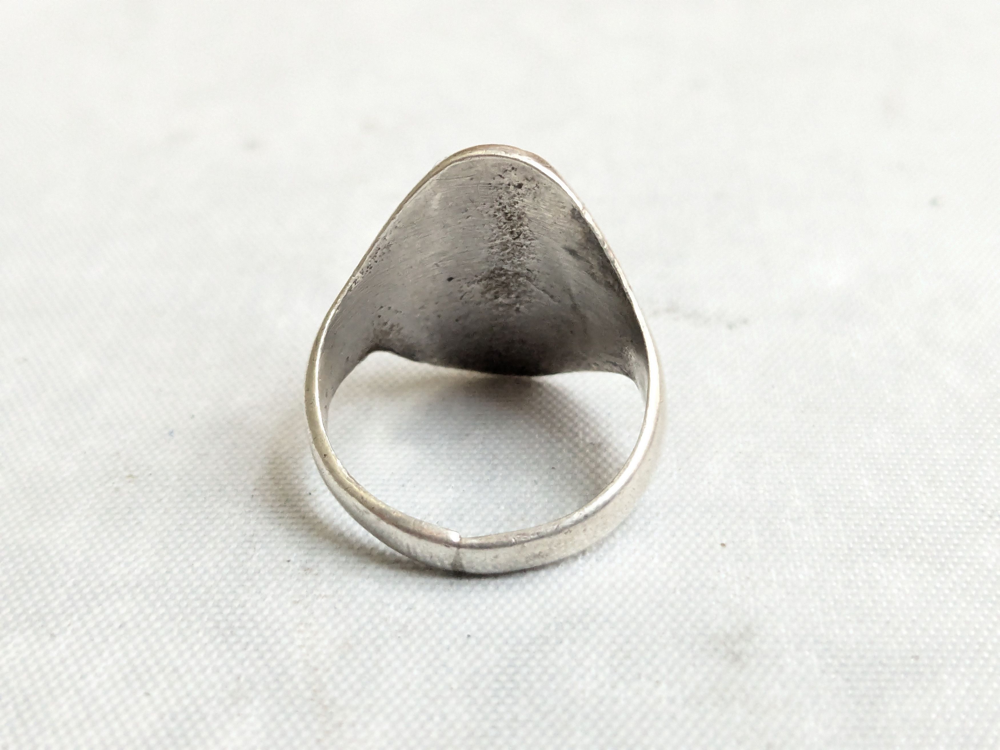 Jewelry Vintage Sterling Silver Ring Turquoise MOP Oval Zuni Size ONE SIZE - 8 Thumbnail