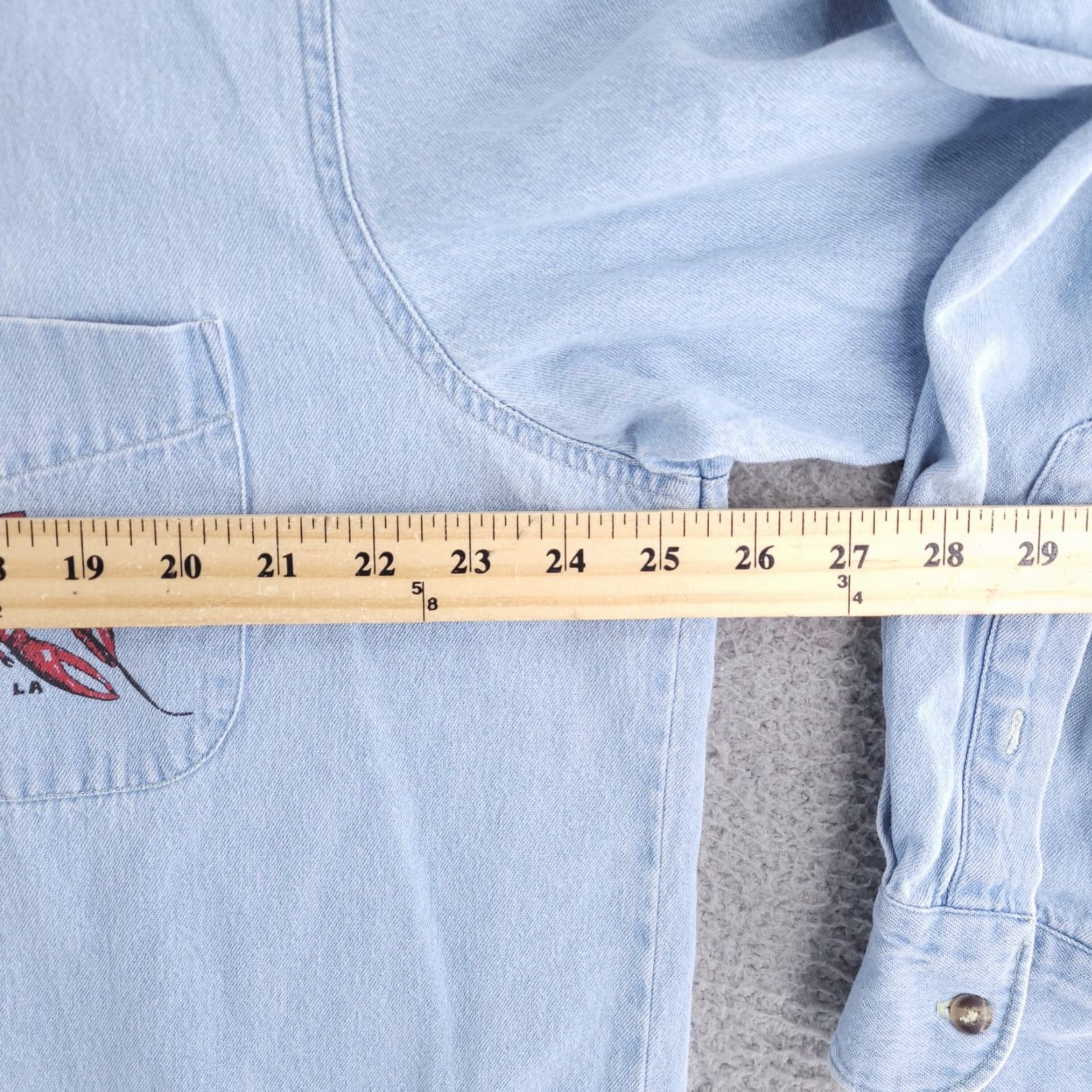 Jerzees VINTAGE Jerzees Shirt Mens XL Denim Long Sleeve Western Jean Crawfish Size US XL / EU 56 / 4 - 7 Thumbnail