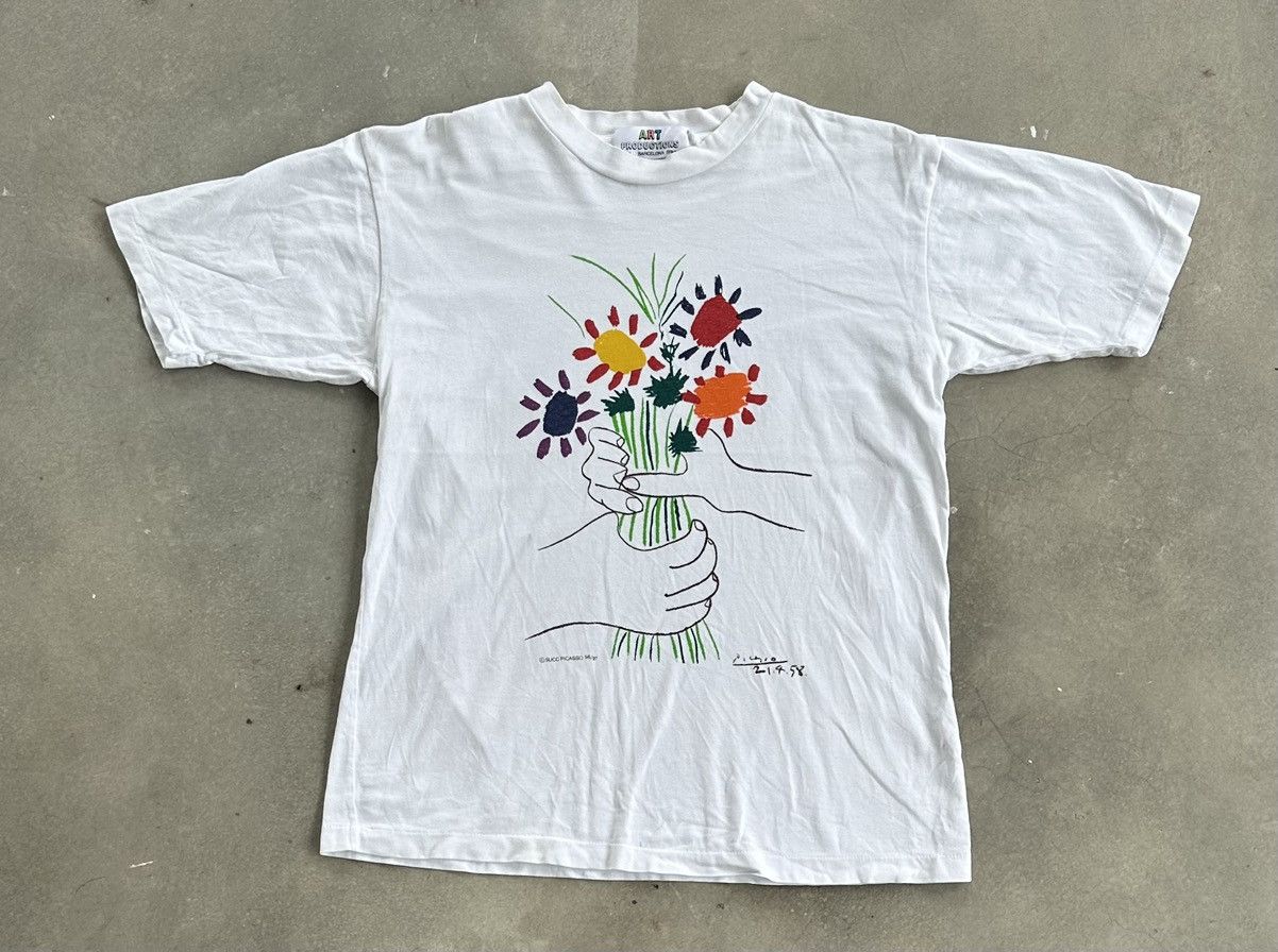 Vintage VINTAGE 90S SUCC PICASSO BOUQUET OF FLOWERS ART GRAPHIC TEE Size US S / EU 44-46 / 1 - 1 Thumbnail
