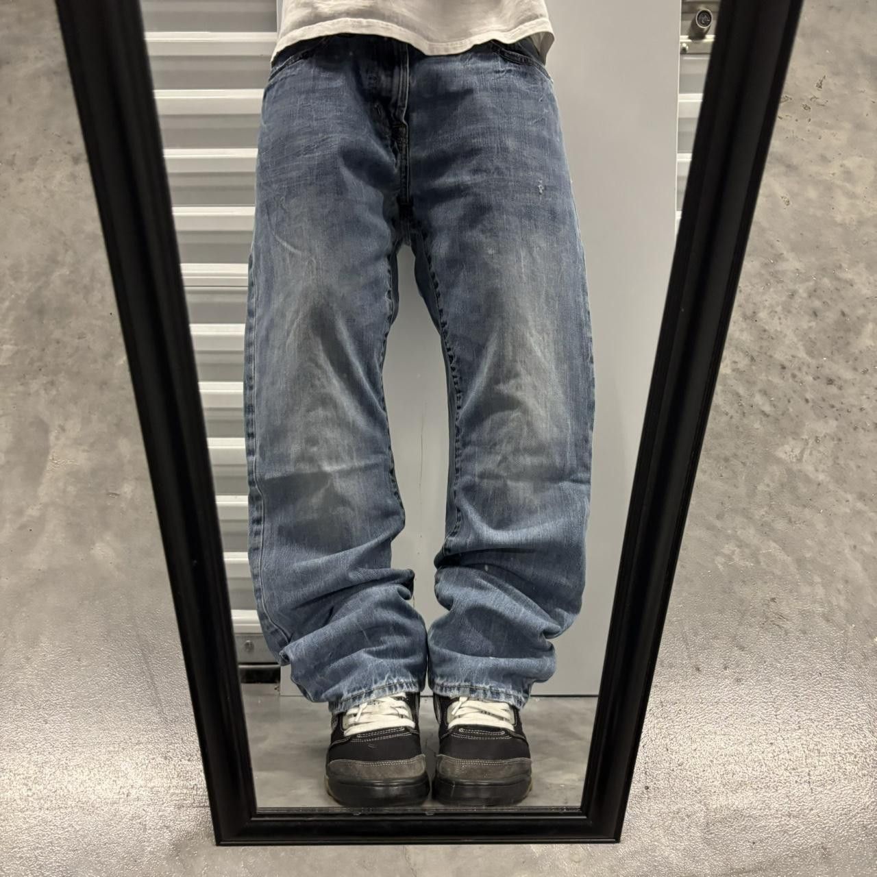 Japanese Brand × Vintage Crazy Vintage Y2K/2000s Grunge Faded Medium Wash Denim Jeans! Size US 34 / EU 50 - 1 Thumbnail