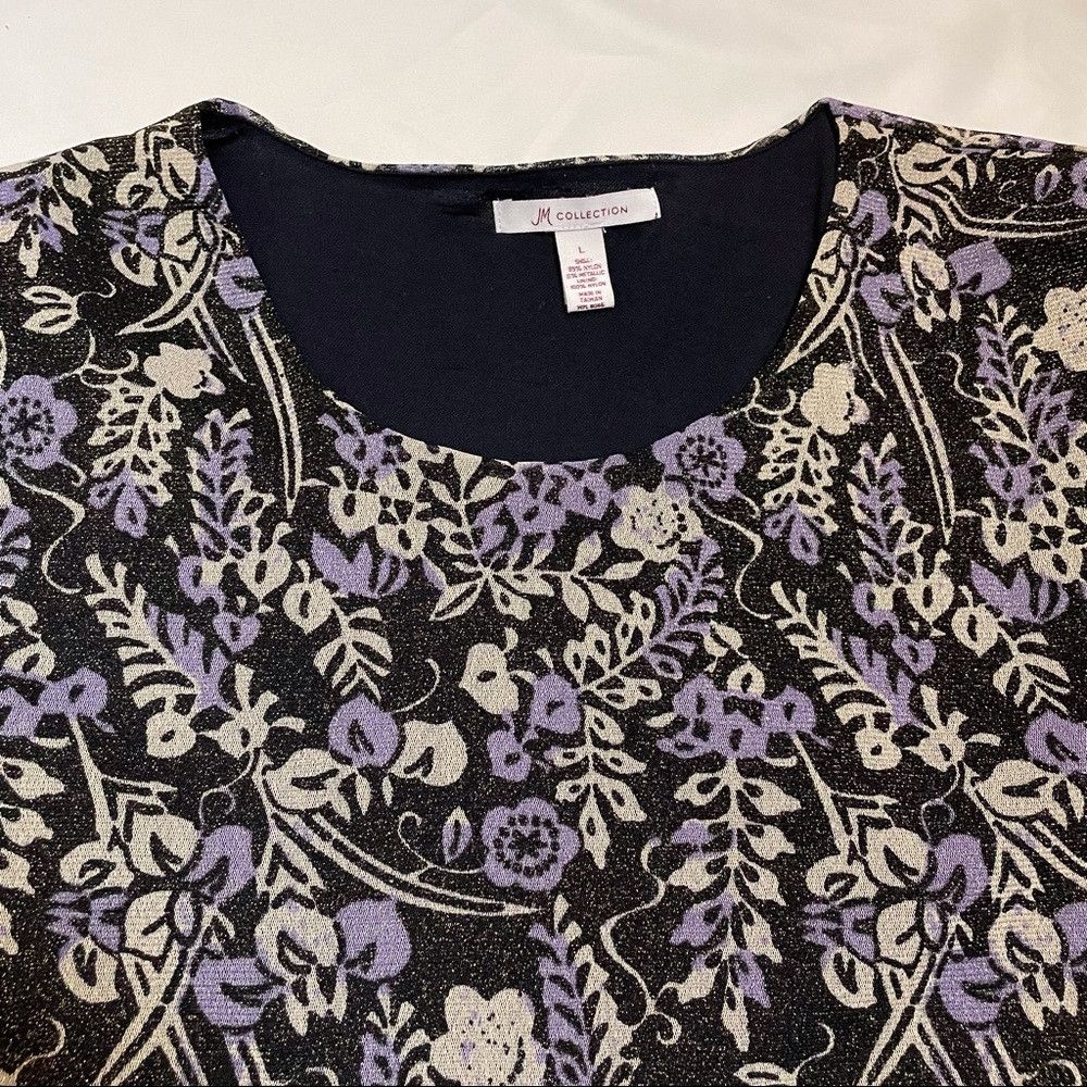 JM Collection JM Collection Floral Sparkle top Size L Size L / US 10 / IT 46 - 9 Thumbnail