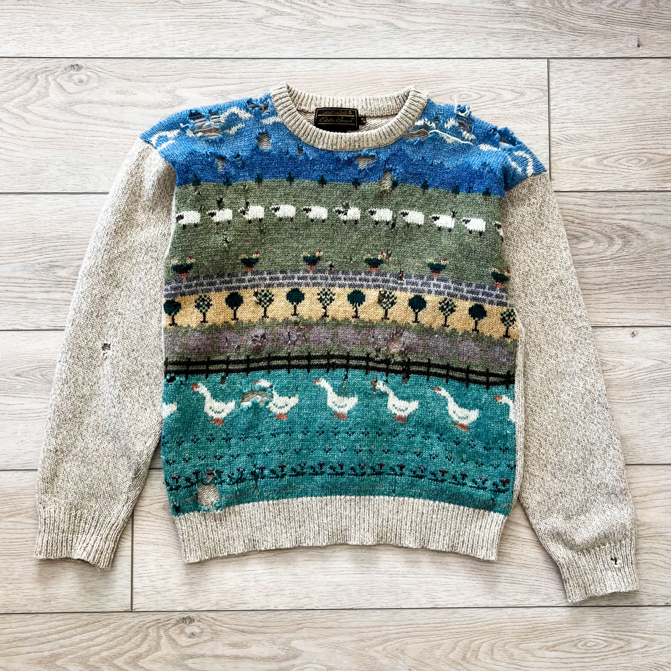 Eddie Bauer VTG Y2K Eddie Bauer Super Soft Knitted Distressed Sweater Size US S / EU 44-46 / 1 - 2 Thumbnail