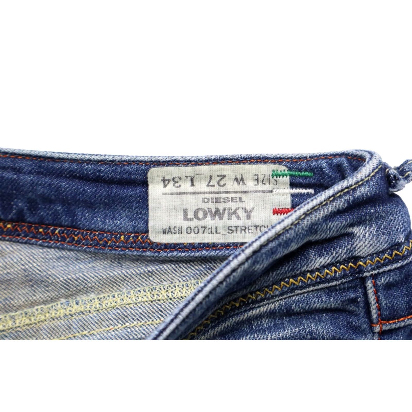 Diesel DIESEL Lowky Slim Fit Jeans Women's W27/L34 Zip Fly 0071L Stretch Blue Denim Low Rise Distressed? Size 27" / US 4 / IT 40 - 6 Thumbnail