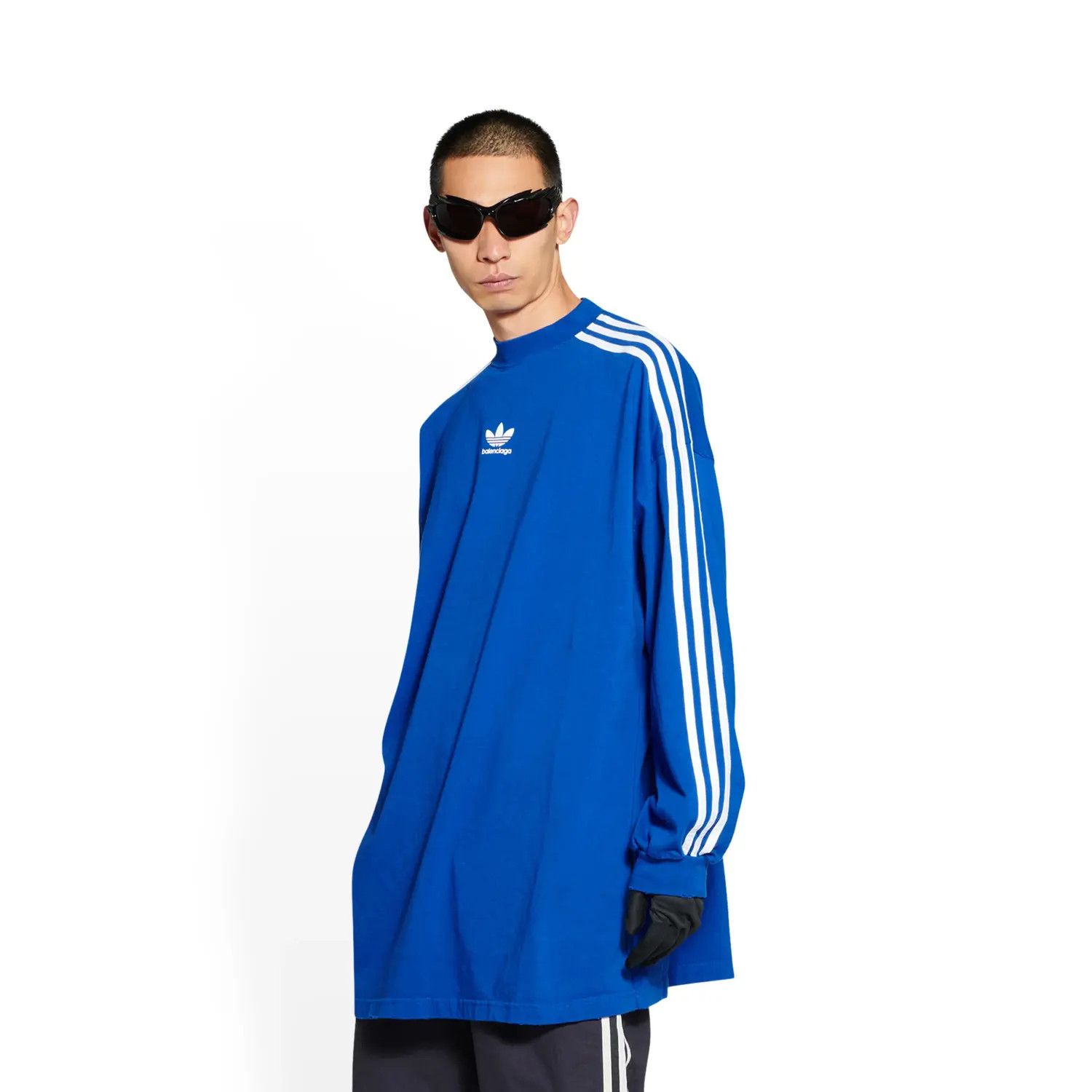 Adidas × Balenciaga o1w1db10824 Oversized Long Sleeve T-Shirt in Blue/White Size US S / EU 44-46 / 1 - 4 Thumbnail