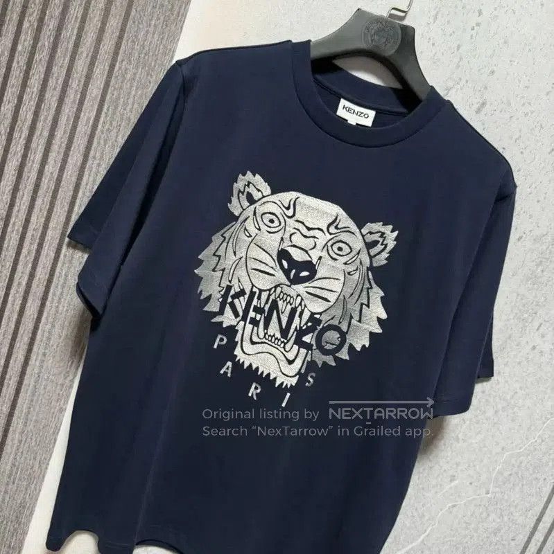 Kenzo KENZO Summer Navy Cotton Embroidered Logo T-Shirt . Size US L / EU 52-54 / 3 - 7 Thumbnail