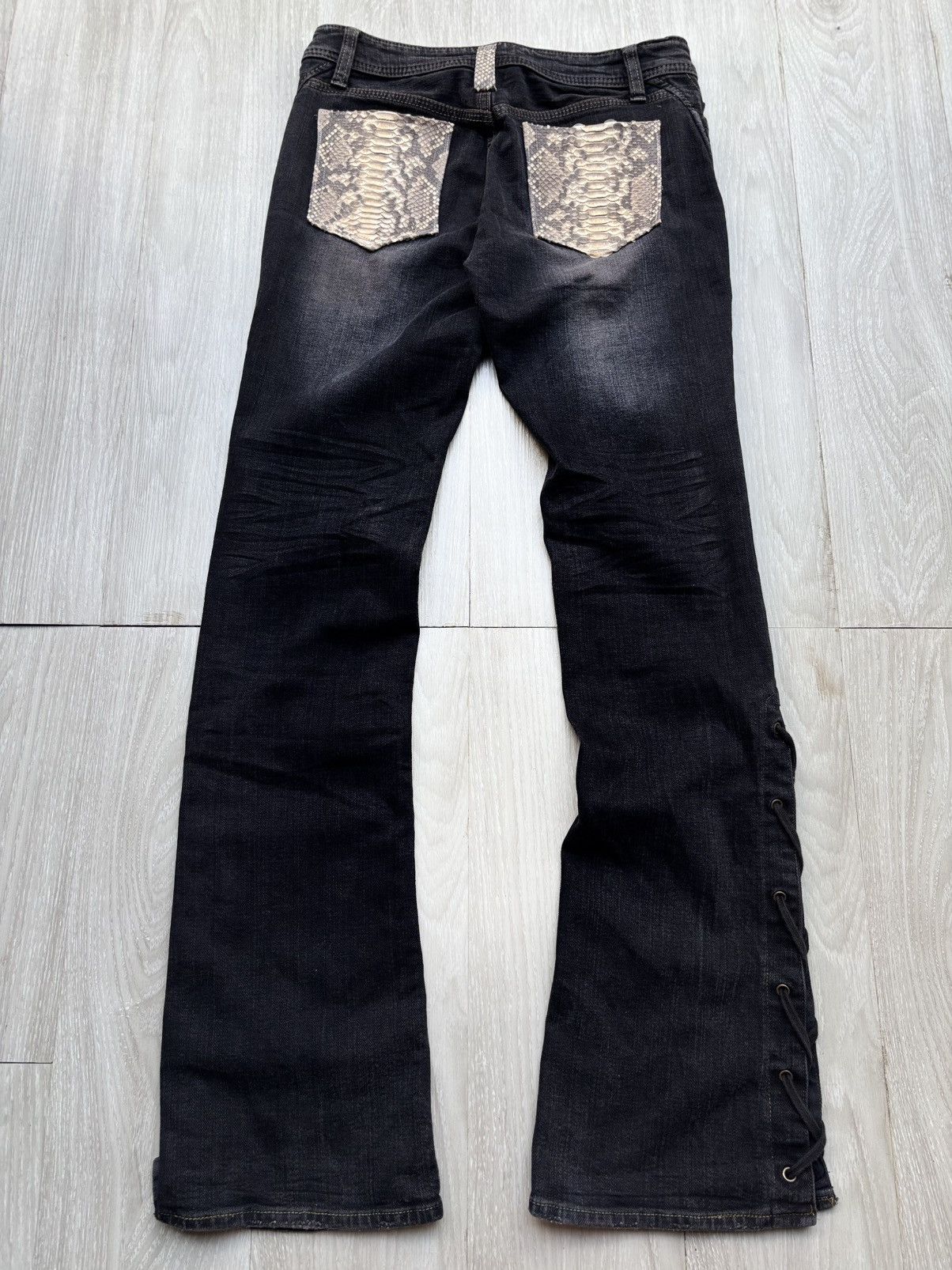 GEORGIALOVE lace up flare jeans