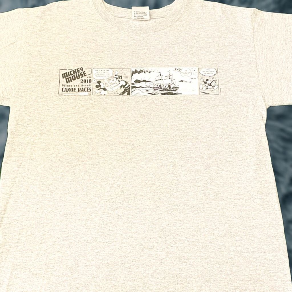 Disney VINTAGE Disney Mickey Mouse Cast Member Disneyland Canoe Race Shirt Mens M Gray 90s Cartoon Disney Mens NM Size US M / EU 48-50 / 2 - 1 Thumbnail