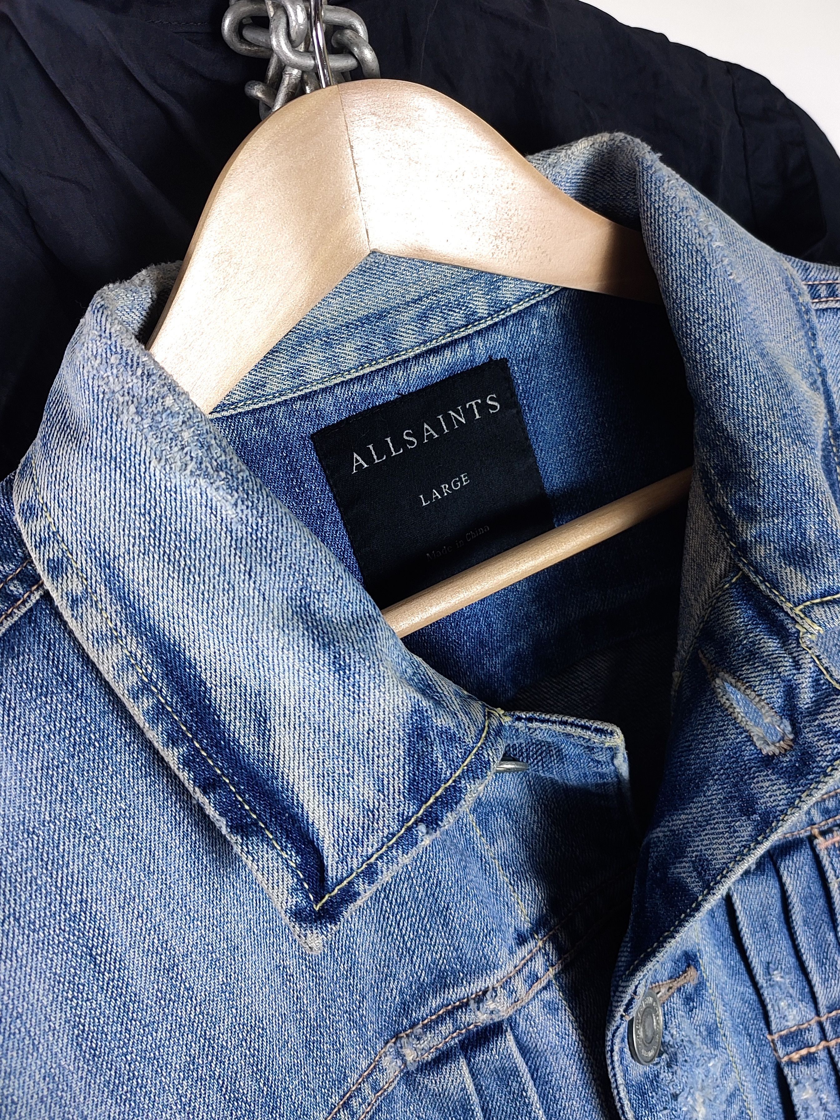 Allsaints Allsaints Distressed Hisa Denim Jacket Size US L / EU 52-54 / 3 - 6 Thumbnail