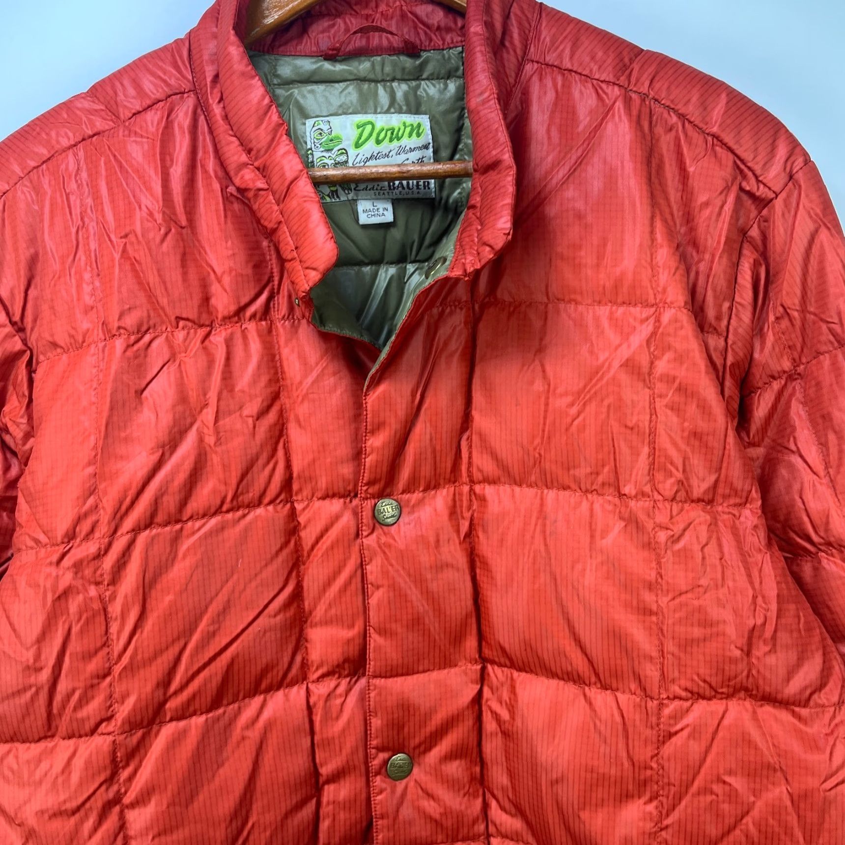 Eddie Bauer VINTAGE Eddie Bauer Puffer Jacket Large Men Goose Down Nylon Orange 90s Streetwear Down Insulation Casual Winter Jacket Size US L / EU 52-54 / 3 - 6 Thumbnail
