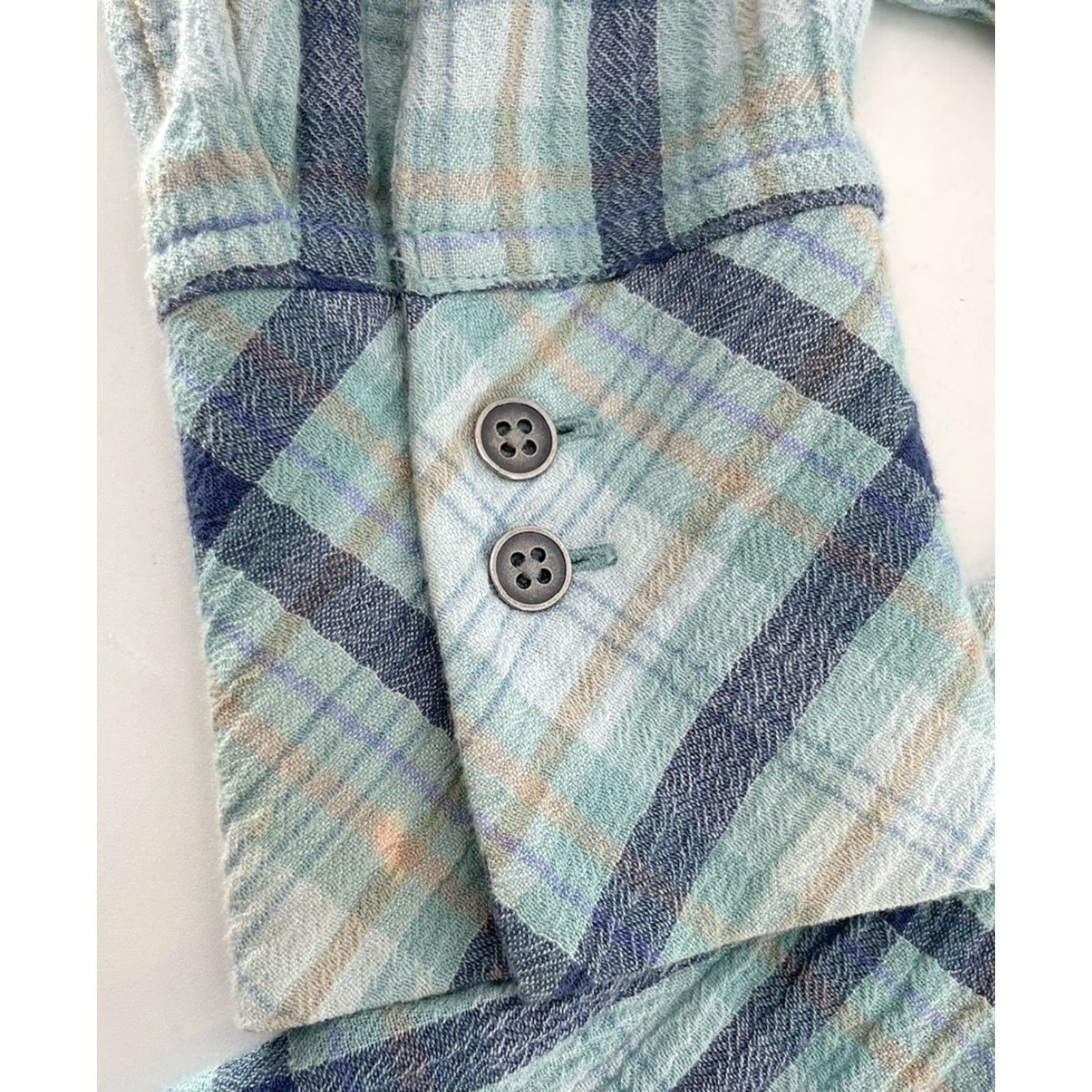 J. Jill VINTAGE? No. J.Jill Blue Plaid Crew Neck Button Front Long Sleeve Tunic M Womens Shirt Size M / US 6-8 / IT 42-44 - 7 Thumbnail