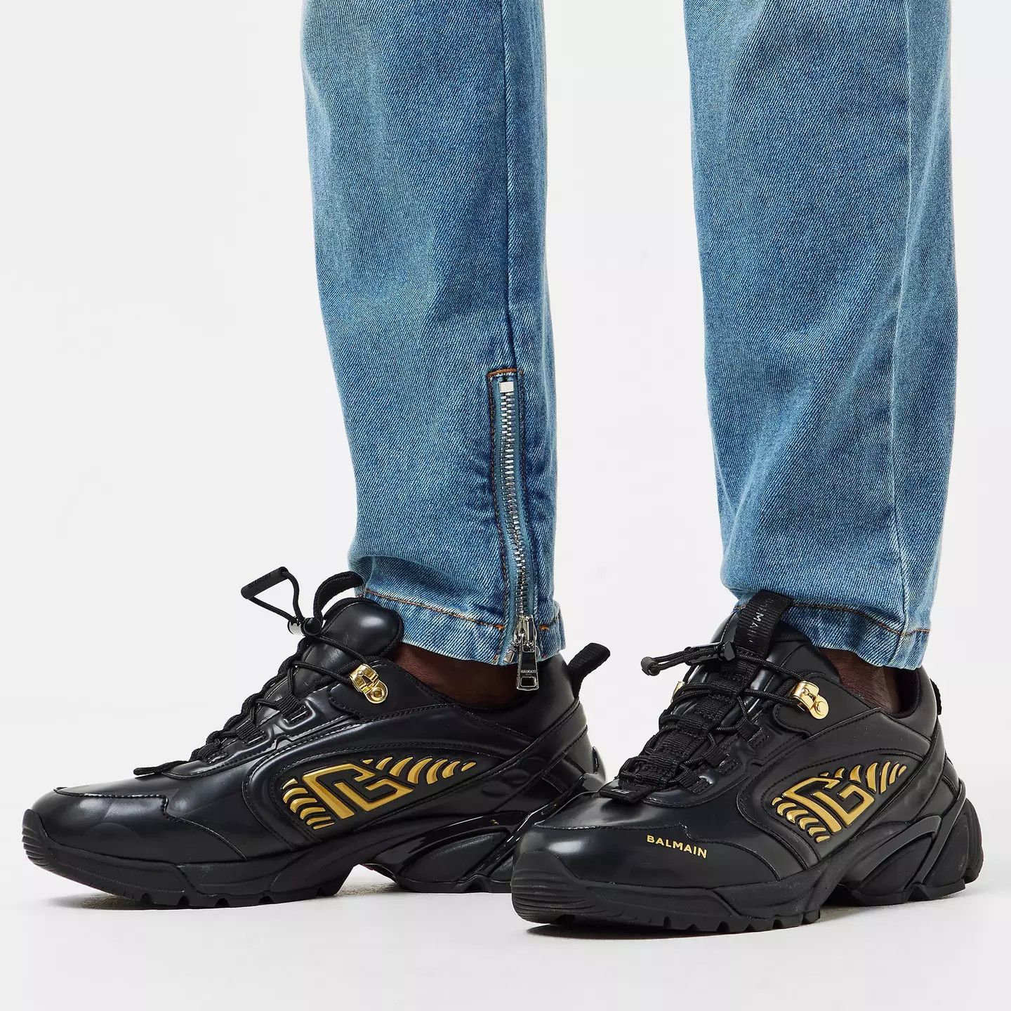 Balmain o1g2r1mq0426 Cosmic Dust Low-Top Trainers in Black Size US 9 / EU 42 - 3 Thumbnail