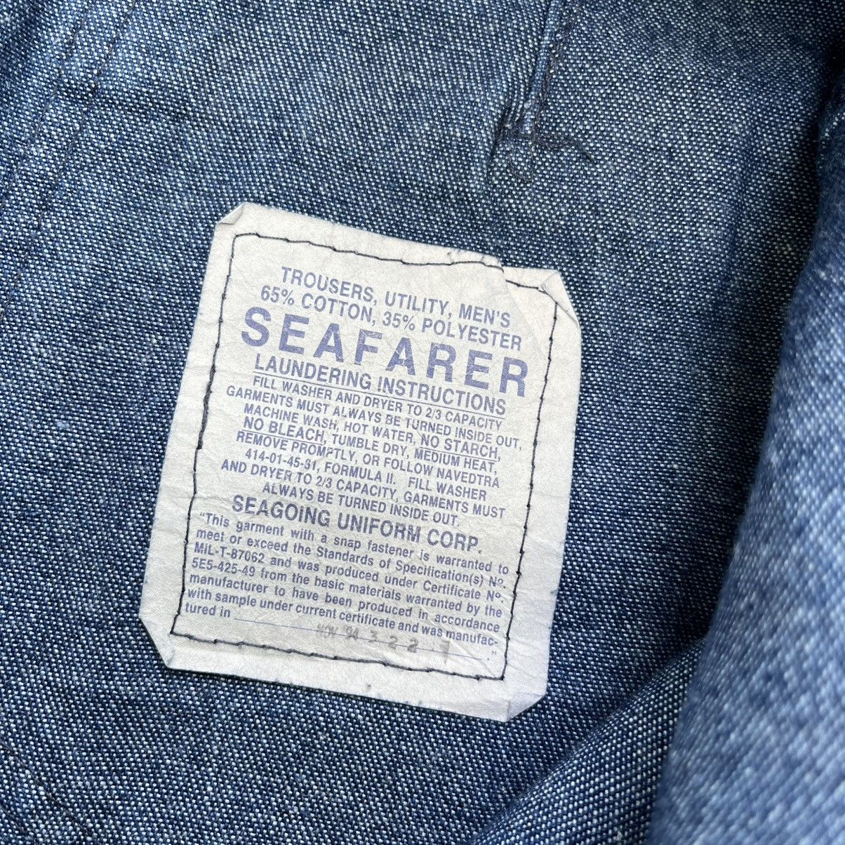 Vintage VINTAGE 70s 80s USN SEAFARER DUNGAREE FLARE DENIM JEANS Size US 31 - 9 Thumbnail