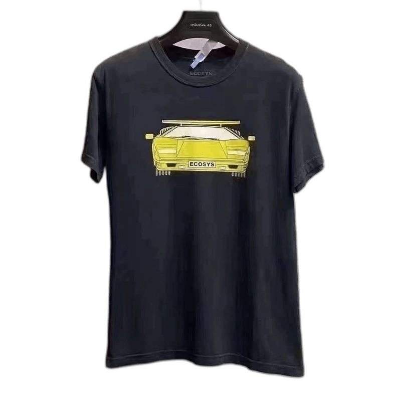 Moncler Genius Black Yellow Car Print Short Sleeve T-shirt-yf Size US S / EU 44-46 / 1 - 1 Thumbnail