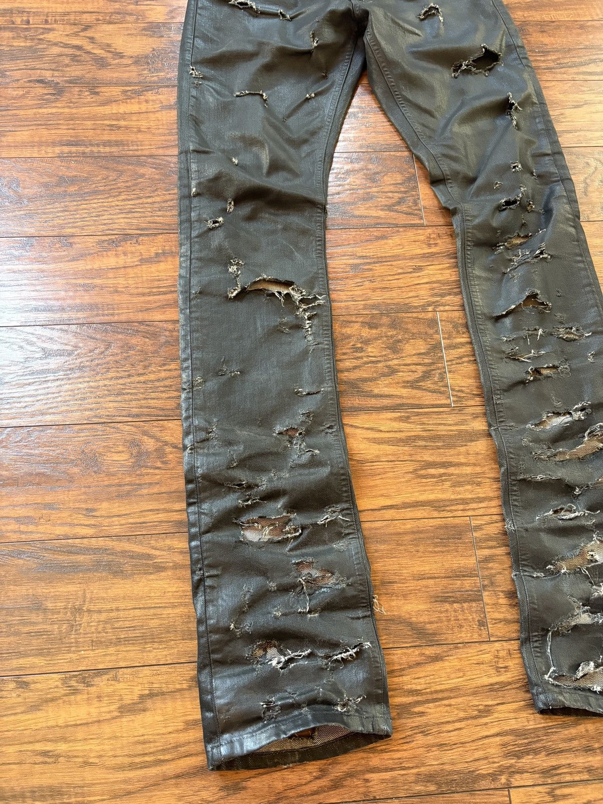 Dior Dior SS04 “Strip” Destroyed Waxed Denim Size US 30 / EU 46 - 5 Thumbnail