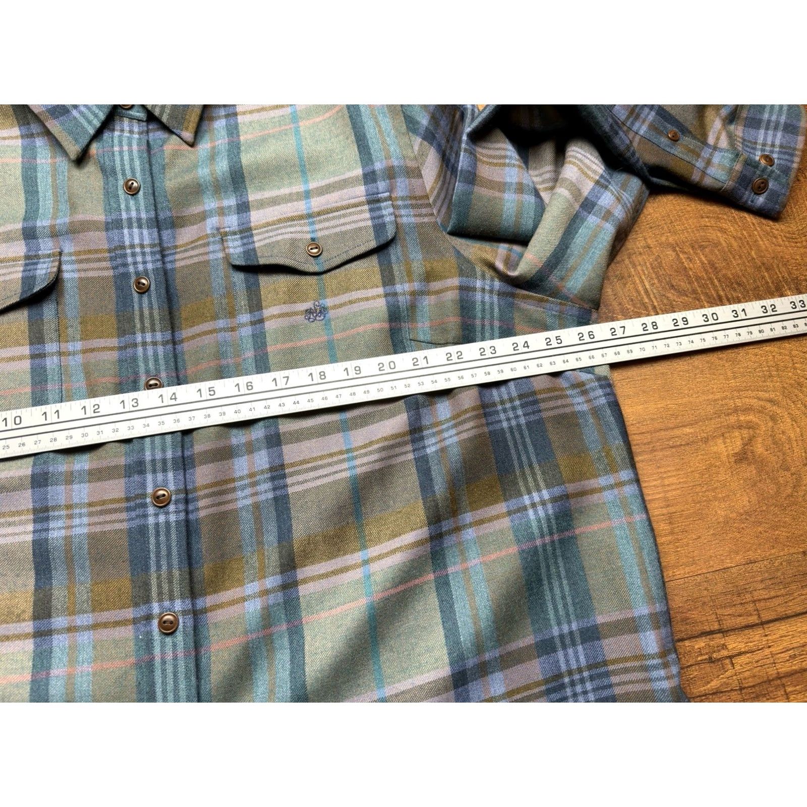 Ralph Lauren VINTAGE Lauren Ralph Lauren Shirt Women's 2X Green Navy Plaid Wool Button Up Size XXL / US 16-18 / IT 52-54 - 5 Thumbnail