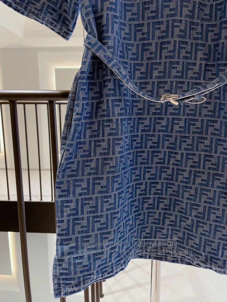 Fendi Fendi Blue floral FF denim dress Size XXS / US 00 / IT 34 - 4 Thumbnail