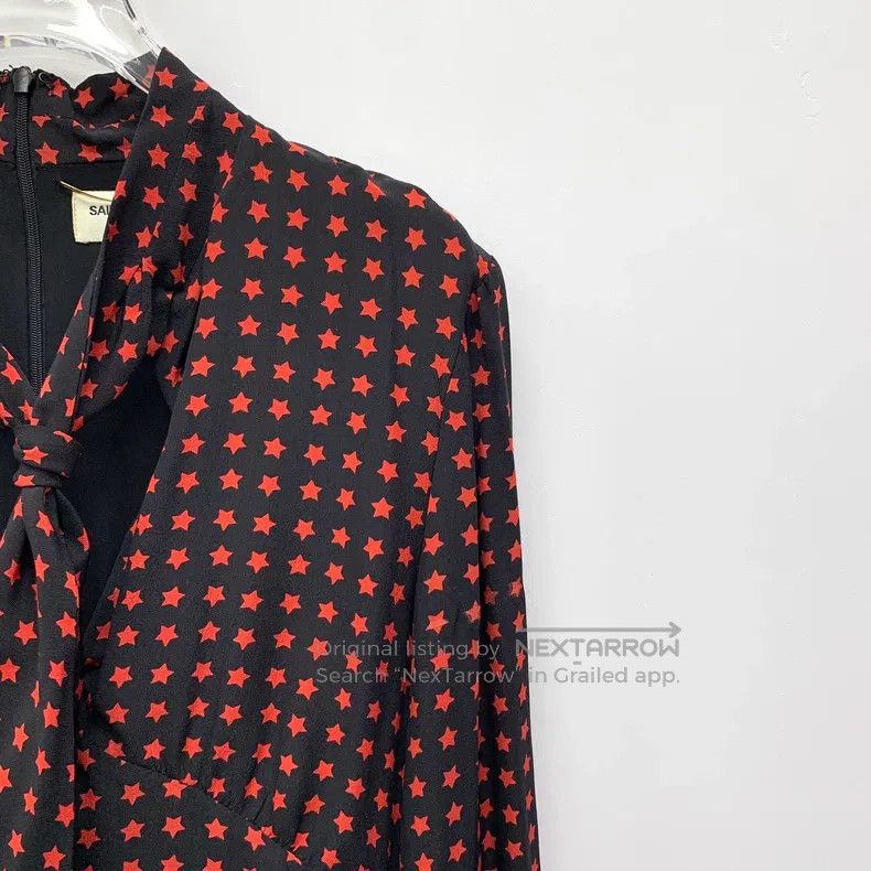 Saint Laurent Paris Saint Laurent Paris Color-Blocked Star Printed Silk Long-S Size XS / US 0-2 / IT 36-38 - 3 Thumbnail