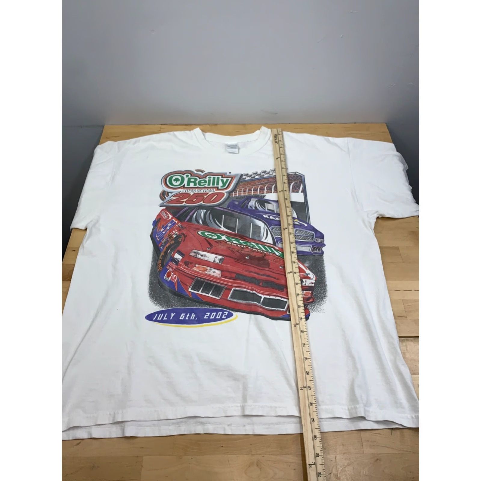 Gildan VINTAGE Nascar O'Reilly Racing Shirt Mens 2XL White Double-Sided Nascar Racing Shirt 2XL Mens White Y2K Size US XXL / EU 58 / 5 - 5 Thumbnail