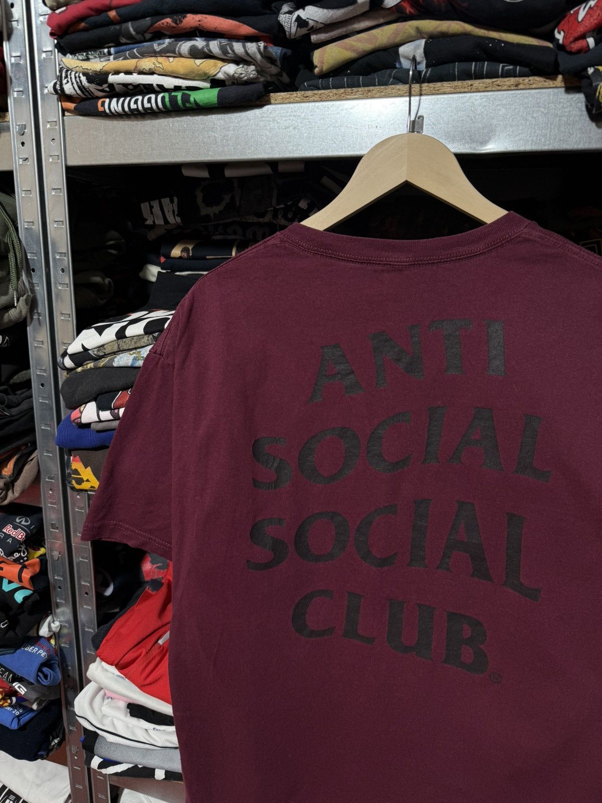 Anti Social Social Club Anti Social Social Club Straight To Voicemail Maroon Tee Size US XL / EU 56 / 4 - 4 Thumbnail