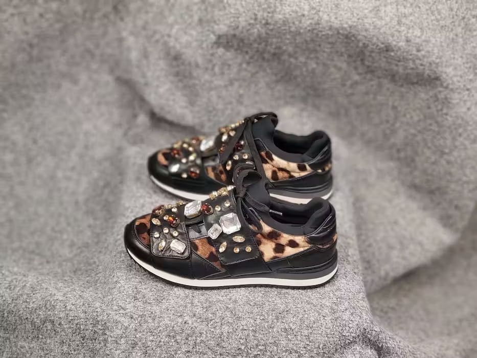 Dolce & Gabbana Dolce & Gabbana Leopard pattern stones velutto Sneakers Size US 9.5 / IT 39.5 - 6 Thumbnail