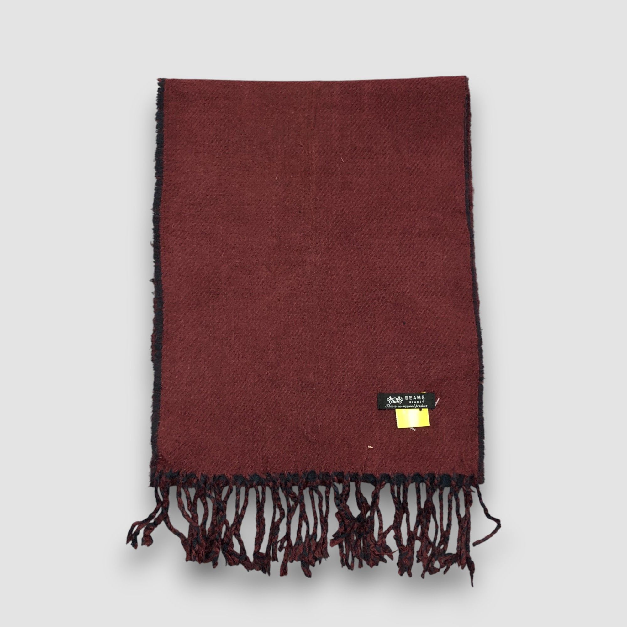 Beams Plus Vintage 90s Beams Scarf Muffler Wool Winter Fringe Scarves Size ONE SIZE - 2 Thumbnail