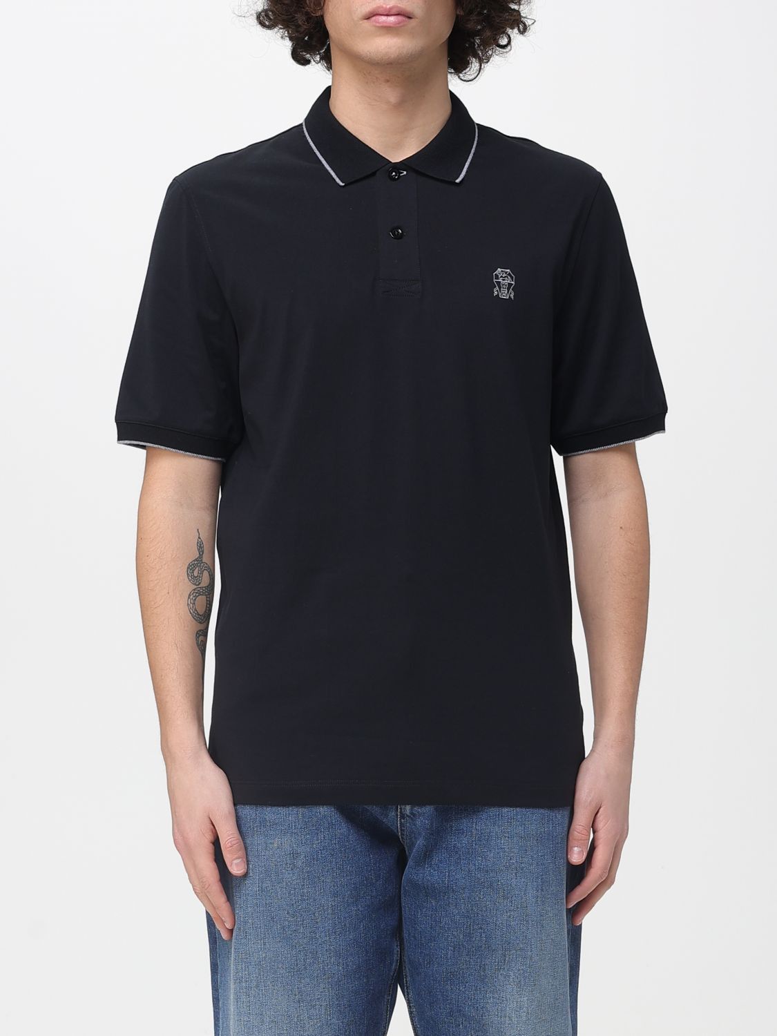 Brunello Cucinelli Brunello Cucinelli Polo Shirt Men Black Size US XL / EU 56 / 4 - 1 Thumbnail