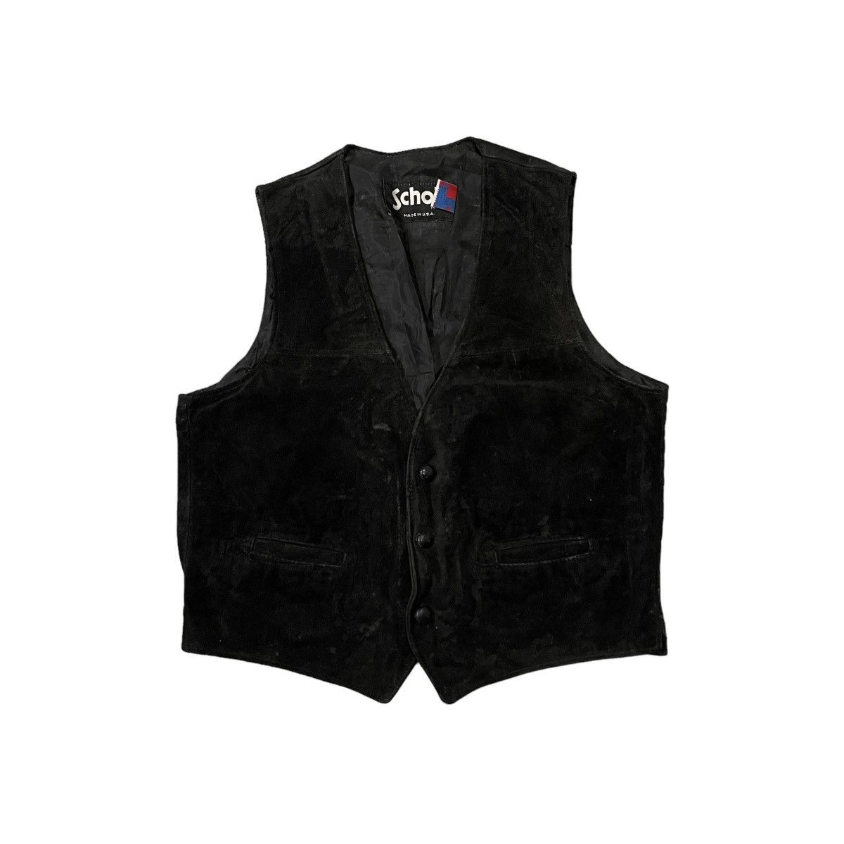 Vintage Schott Suede Leather Wooden Button Jacket