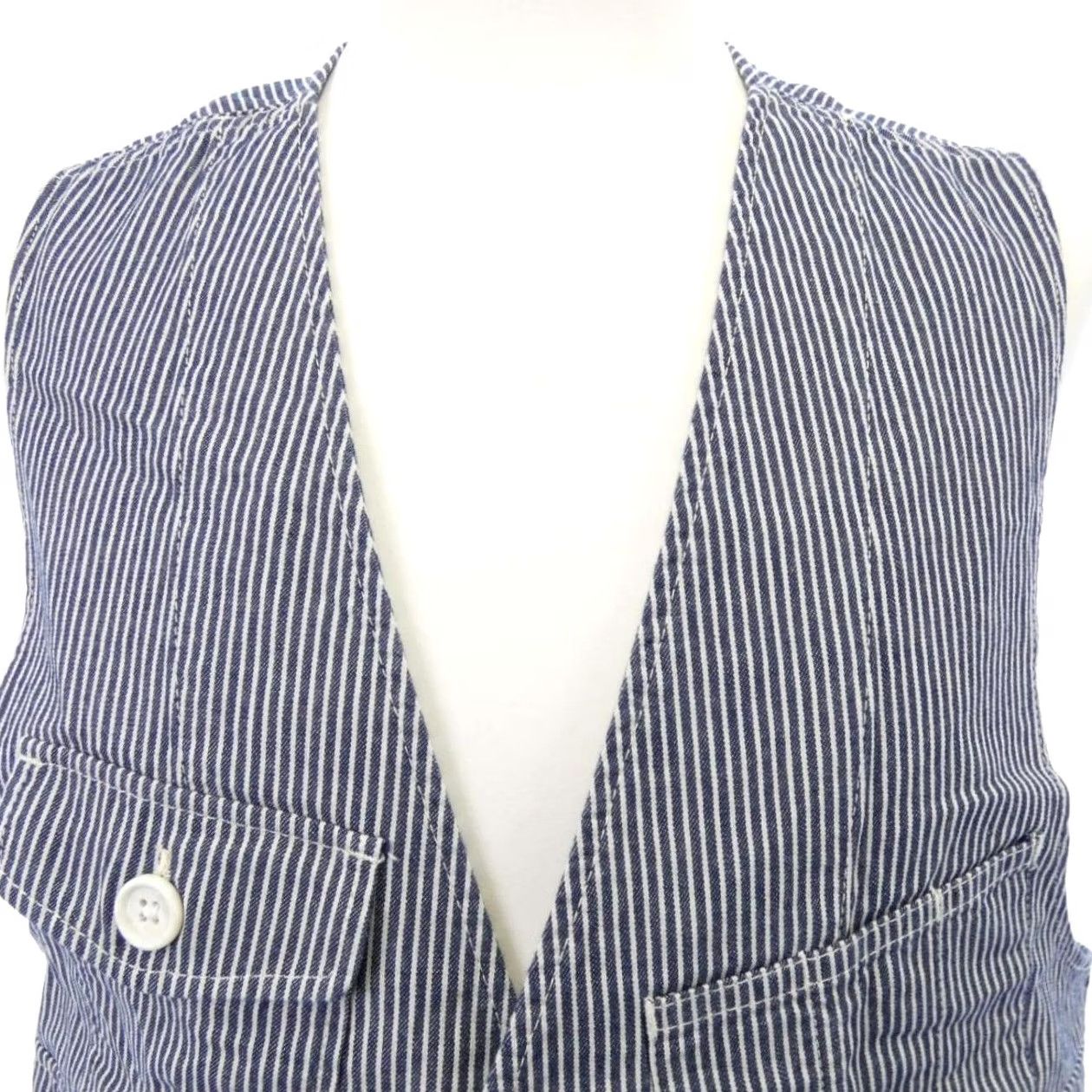 Engineered Garments Engineered Garments Vest Casual Used Gray Stripe M Cross Back Open Size M Men's Vest Size US M / EU 48-50 / 2 - 5 Thumbnail