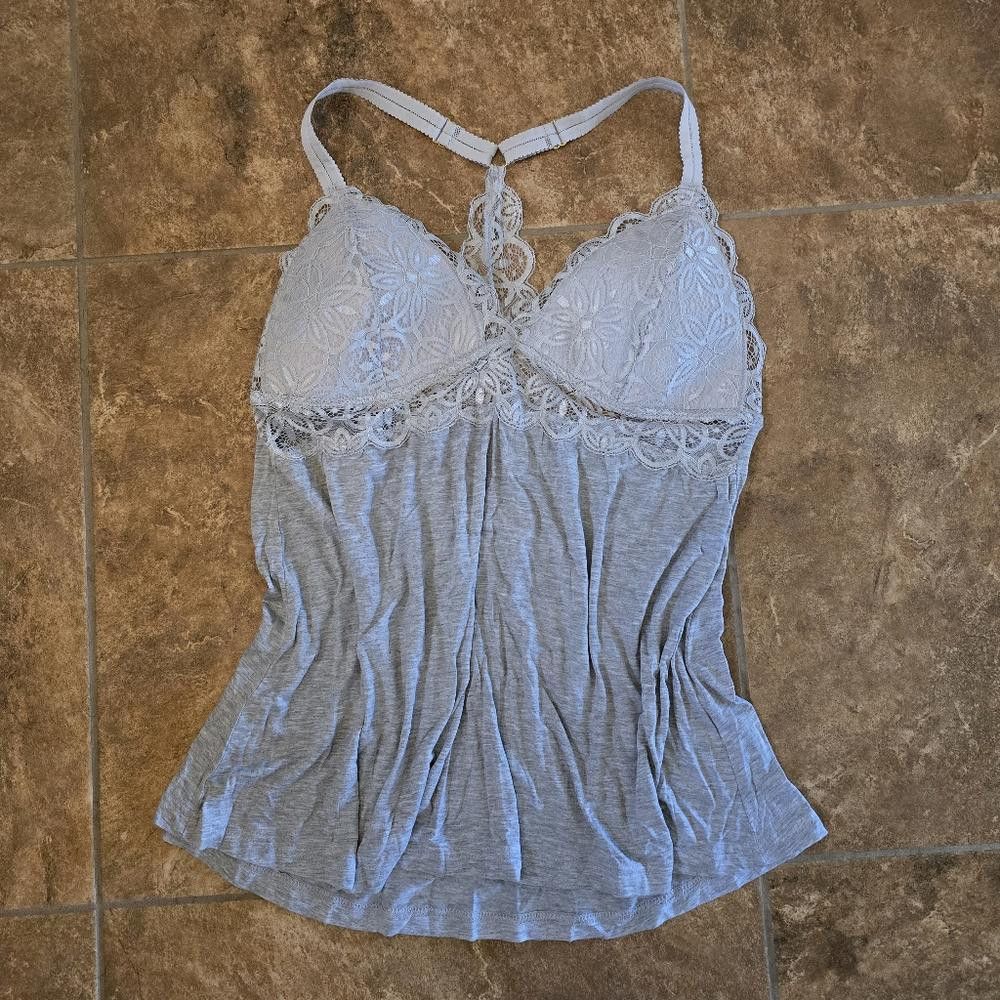 Designer Light Grey Lace Detailed DF Racerback Size XL / US 12-14 / IT 48-50 - 1 Thumbnail