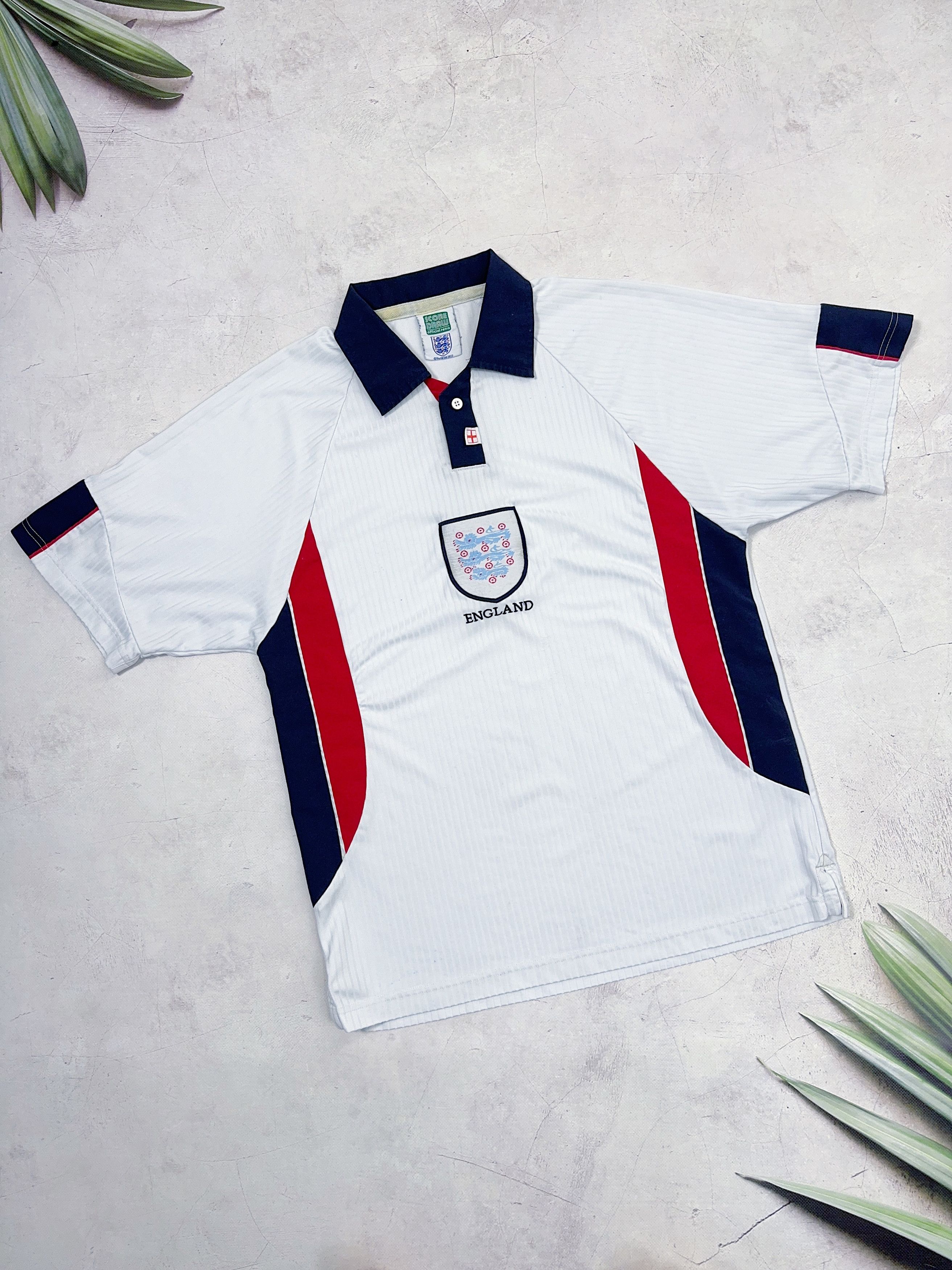 Vintage 1997 - 1999 England Home Football Shirt by Score Draw Size US L / EU 52-54 / 3 - 1 Thumbnail