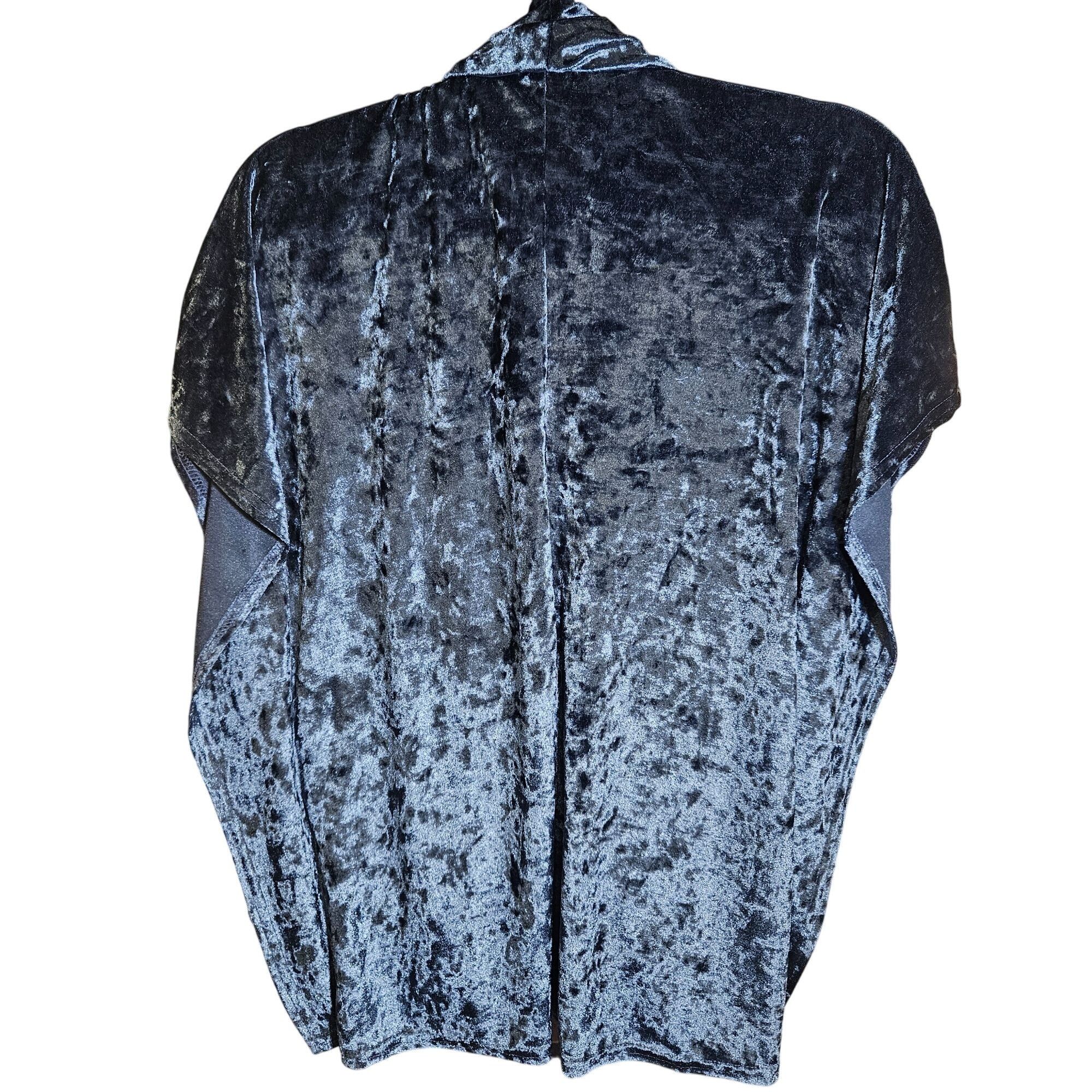 Anthropologie Cousin Earl Crushed Velvet Cowl Top Blue Large Metallic Glam Size L / US 10 / IT 46 - 3 Thumbnail