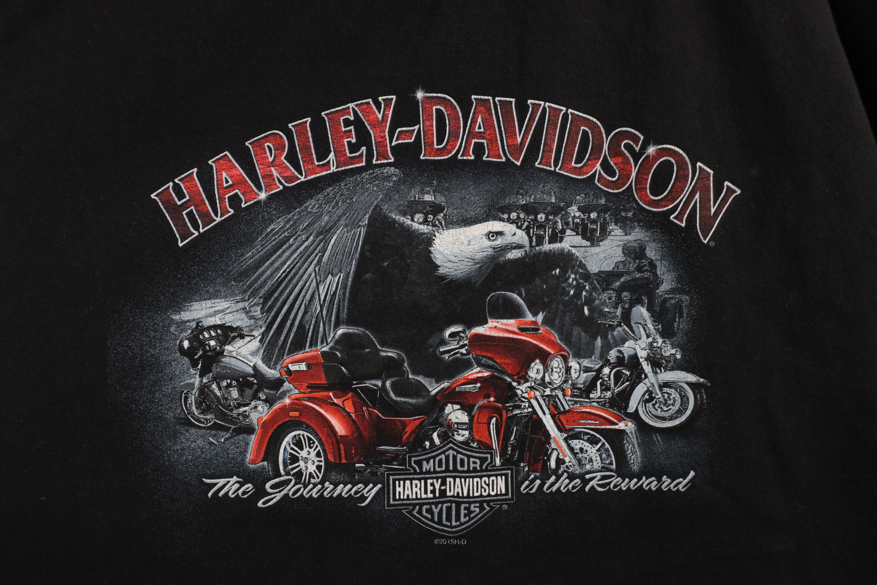 Harley Davidson × Vintage Y2K Harley Davidson Spell Out Eagle Big Logo T-Shirt Black Size US XXL / EU 58 / 5 - 4 Thumbnail