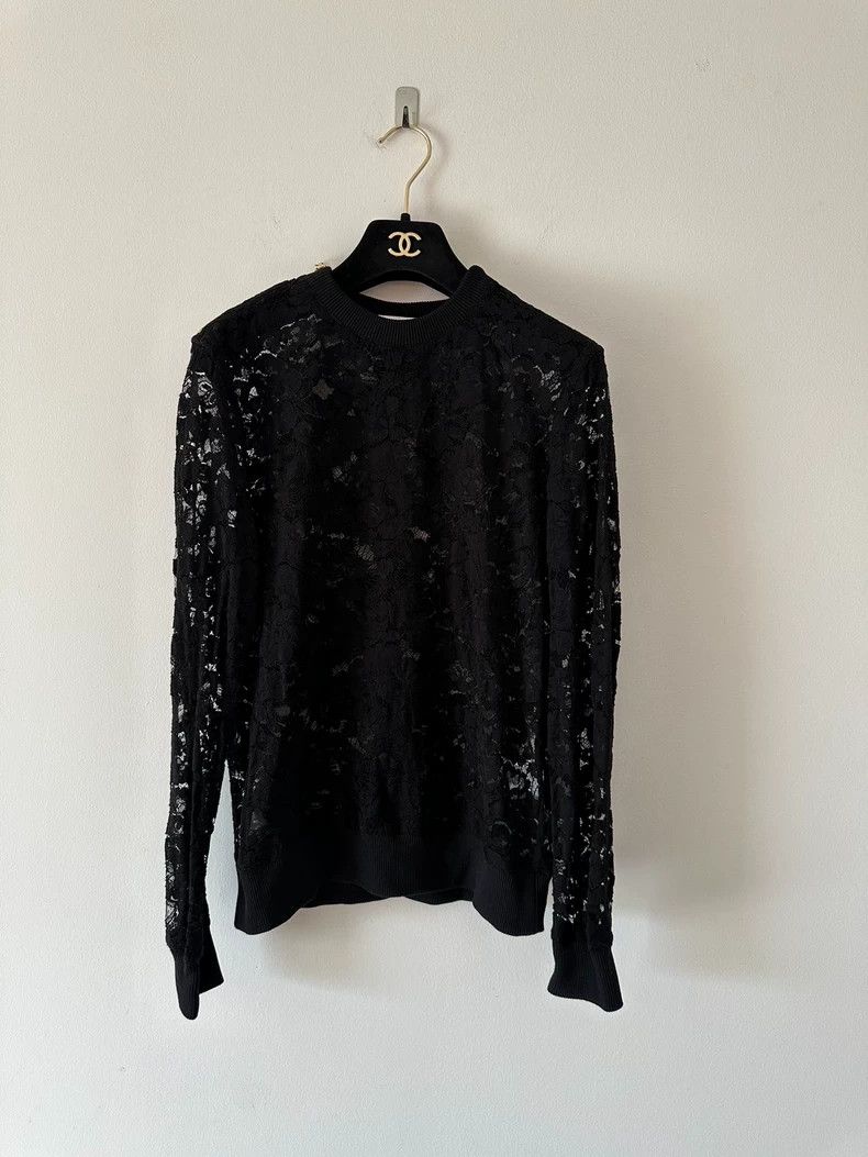 Givenchy Givenchy Black Women's Lace Cut-out Knitwear with Shoulder Size XS / US 0-2 / IT 36-38 - 1 Thumbnail