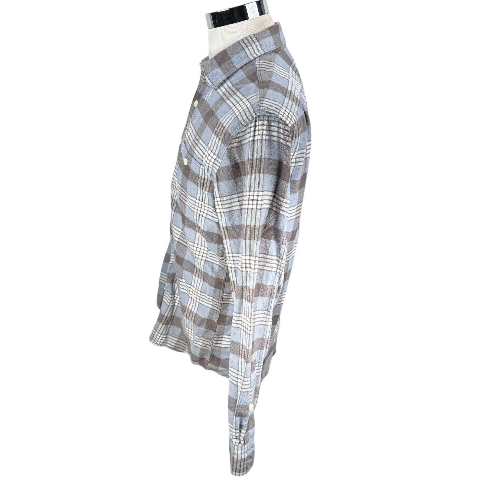 J.Crew J.Crew Flannel Shirt Mens Medium Gray Blue Plaid Button Up Size US M / EU 48-50 / 2 - 4 Thumbnail