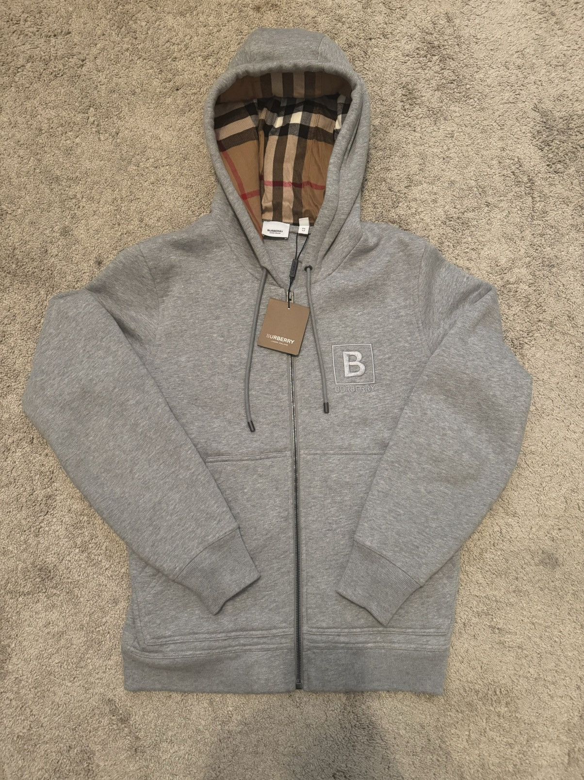 Burberry Burberry Letter Graphic Cotton Blend Zip Hoodie | Grailed