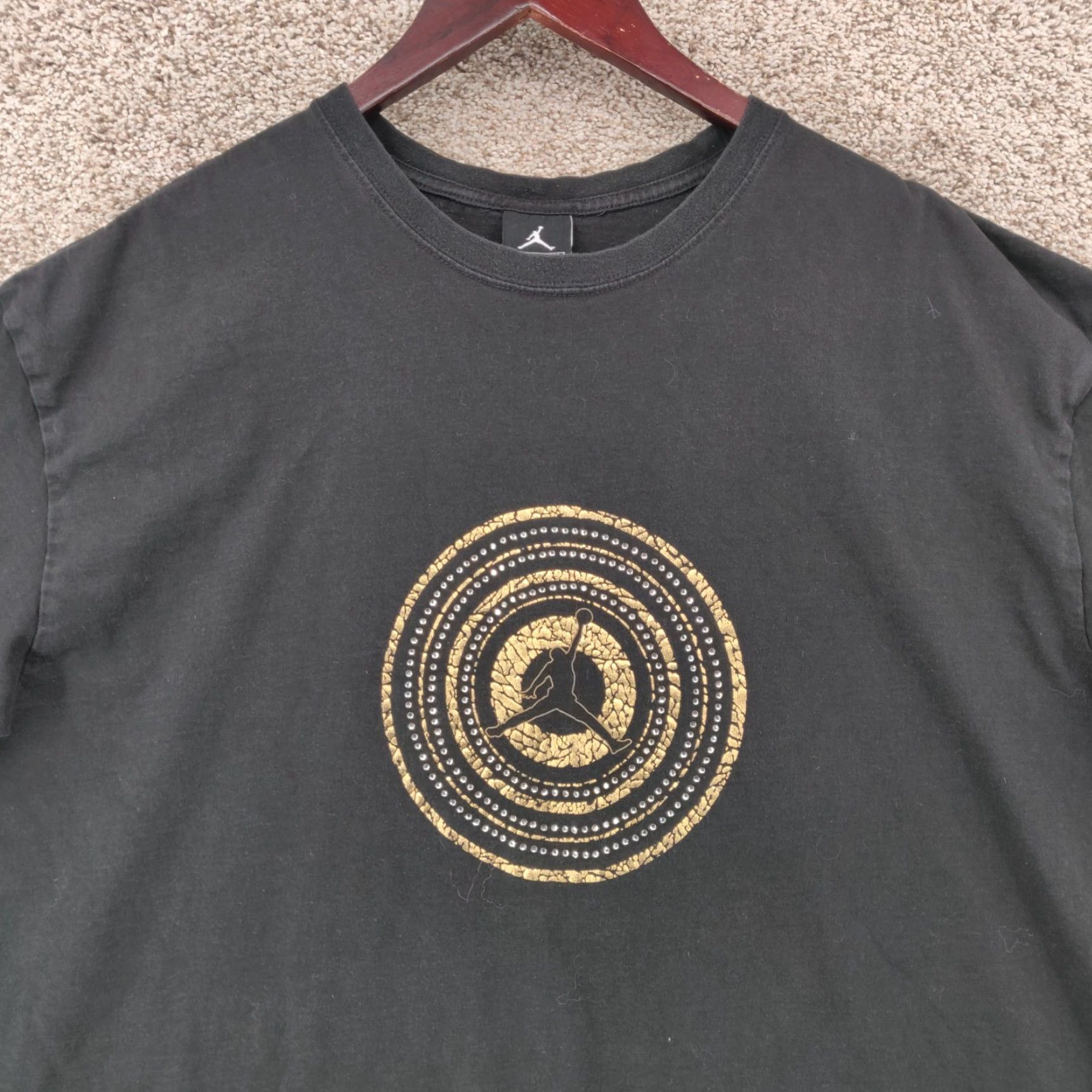 Jordan Brand Air Jordan T-shirt Men 2XL Black Short Sleeve Rhinestone Logo NBA Basketball Size US XXL / EU 58 / 5 - 2 Thumbnail
