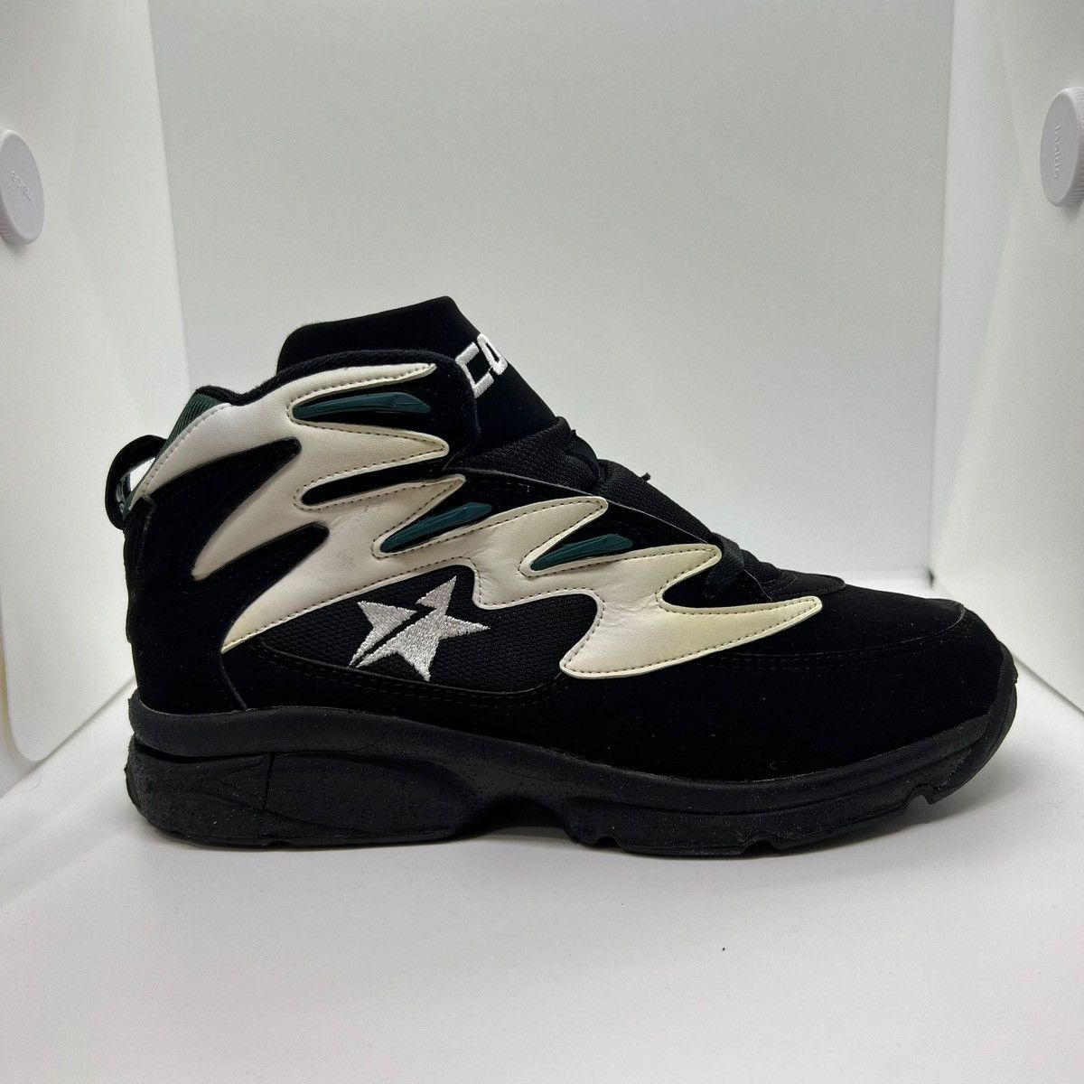 image of Bnib Early 90's Vintage Converse Abolisher Mid Shoes in Black/White/Green, Men's (Size 10)