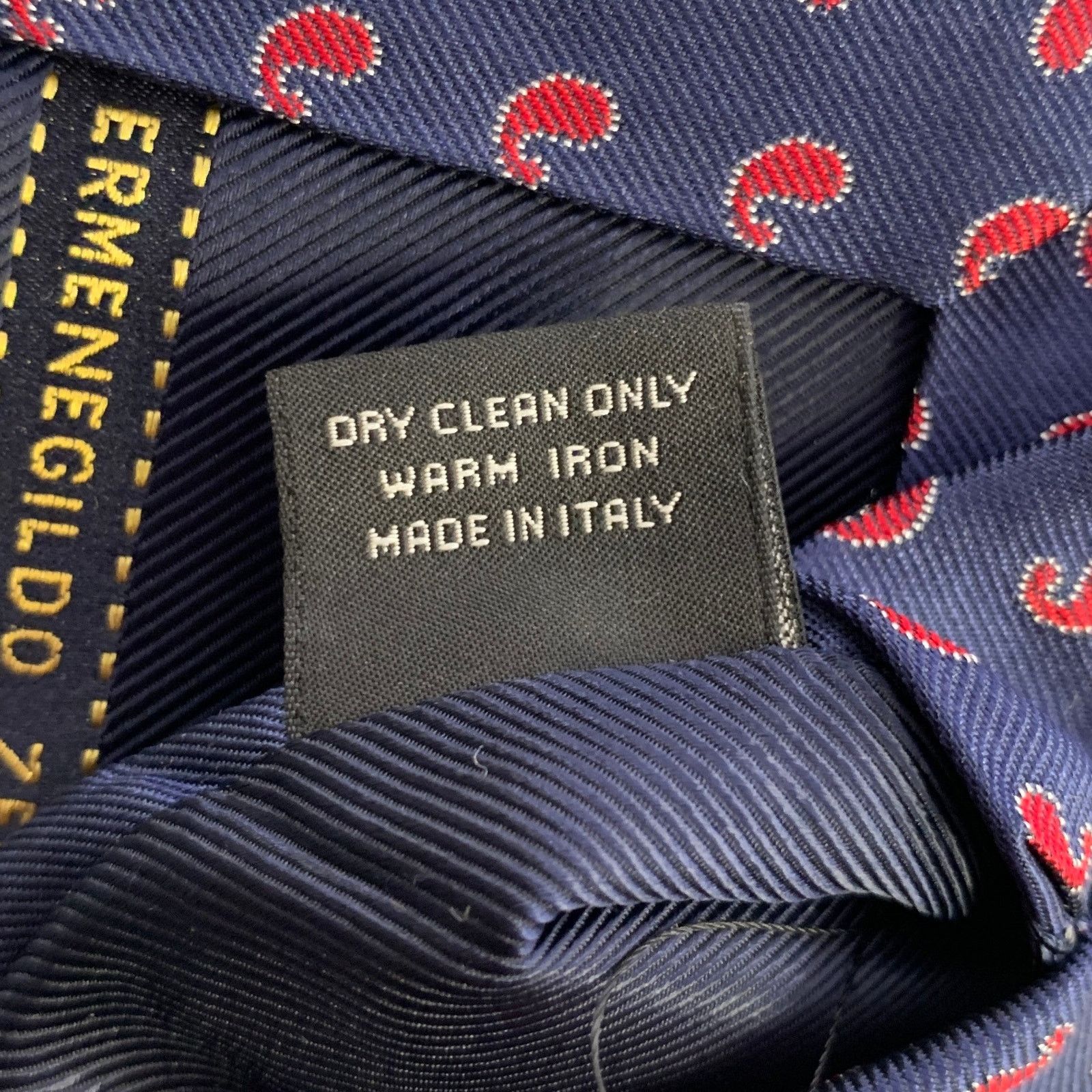 Ermenegildo Zegna ERMENEGILDO ZEGNA Navy Red Paisley Silk Tie Size ONE SIZE - 3 Thumbnail