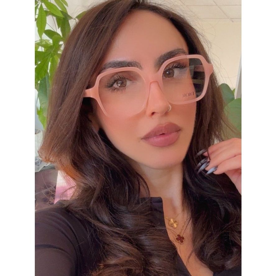Dior NEW Dior DiorMidnightO S1I Square Eyeglasses Frames in Pink Size ONE SIZE - 1 Thumbnail