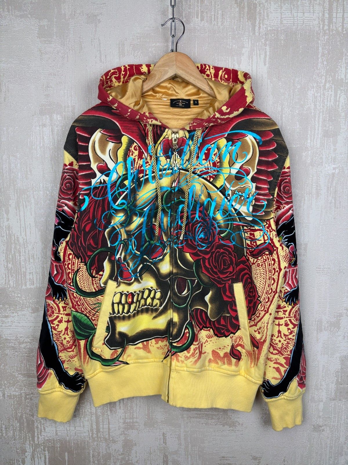 Christian Audigier Vintage Christian Audigier Over Print Zip Hoodie Ed Hardy Size US S / EU 44-46 / 1 - 2 Thumbnail