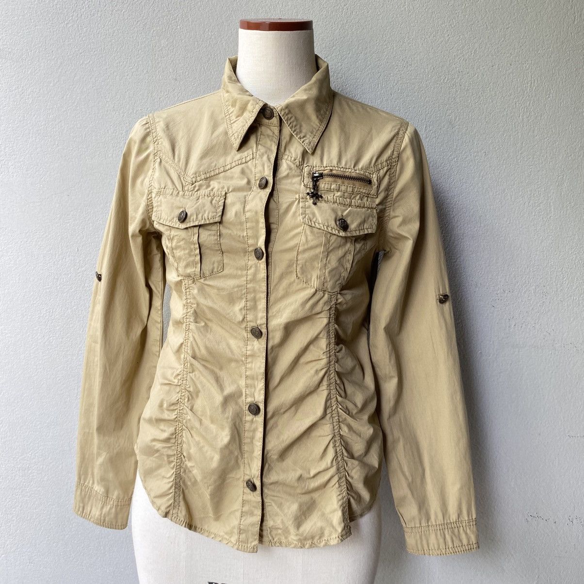 Japanese Brand Y2K PUNK SKY bumble Beige Utility Shirt Size M / US 6-8 / IT 42-44 - 15 Thumbnail