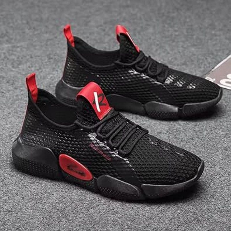 Other Time to the Music Men's Size 10 Red Black Athletic Sneakers Size US 10 / EU 43 - 3 Thumbnail