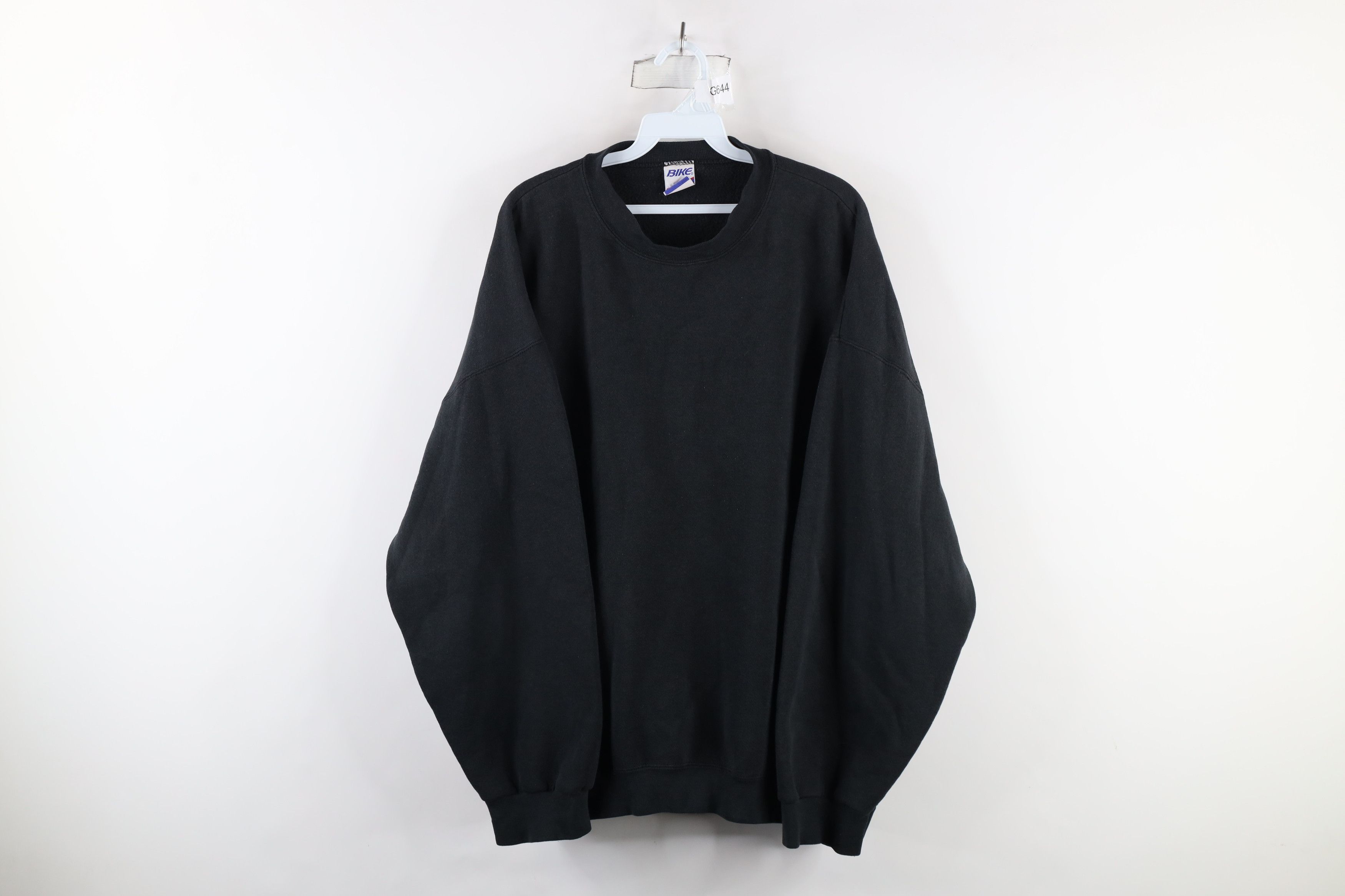 Vintage Vintage 90s Bike Blank Crewneck Sweatshirt Black USA Size US XXL / EU 58 / 5 - 1 Thumbnail