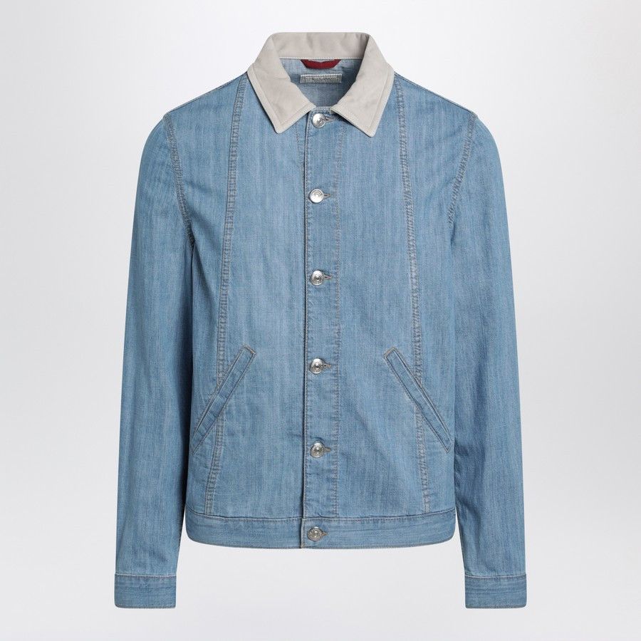 Brunello Cucinelli o1d2blof0226 Denim Jacket in Blue Size US M / EU 48-50 / 2 - 1 Thumbnail
