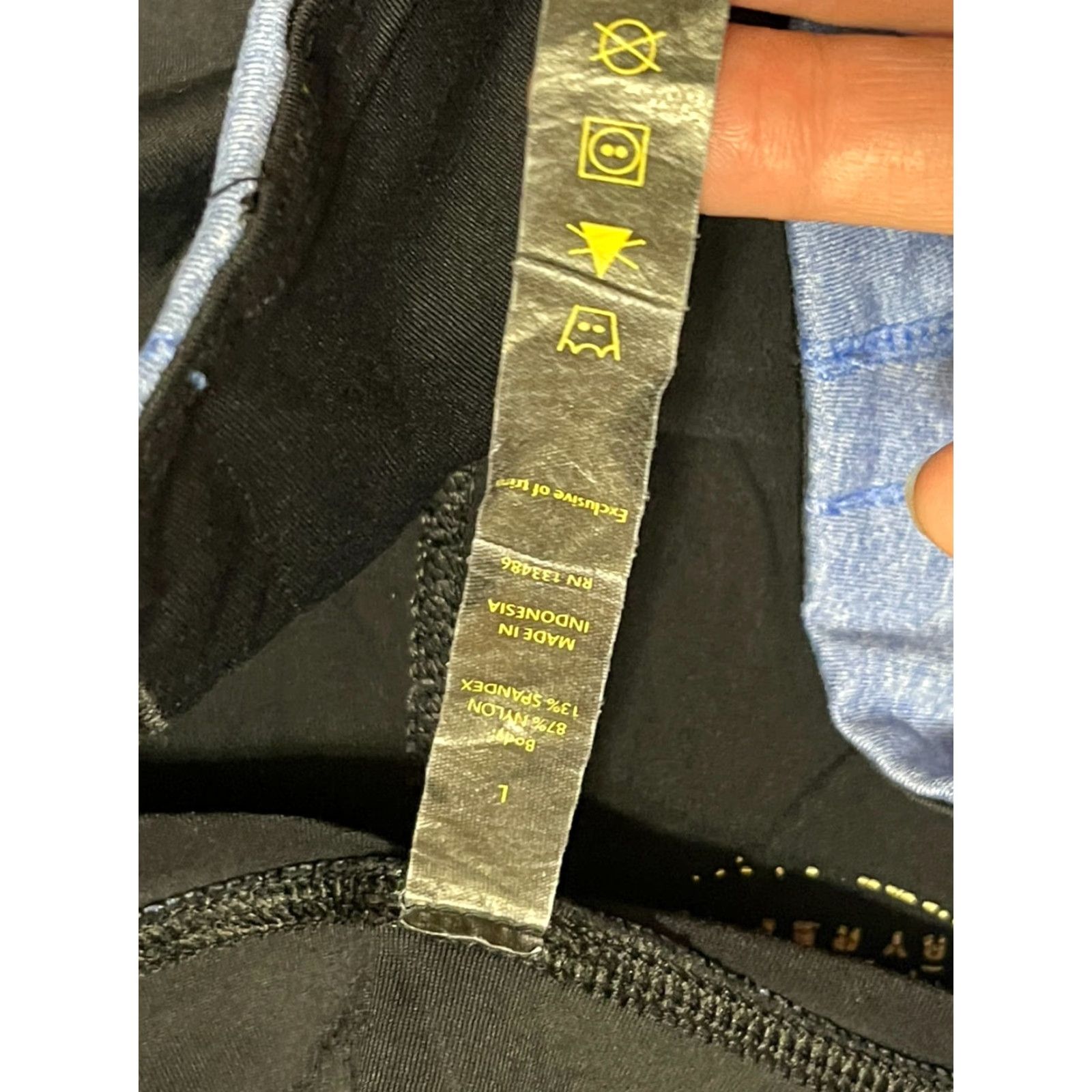 Vintage 90 Degrees Pants Women's Large Blue Black Yoga Pants Pull On Casual Size 36" / US 14 / IT 50 - 5 Thumbnail