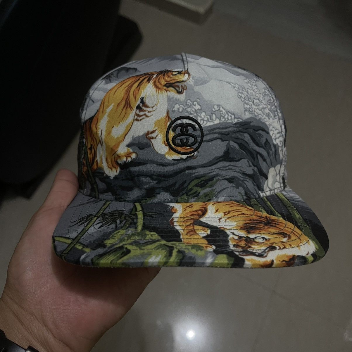 Stussy Stüssy Tiger All-Over Print Snapback Hat - Grey/Orange Size ONE SIZE - 1 Thumbnail